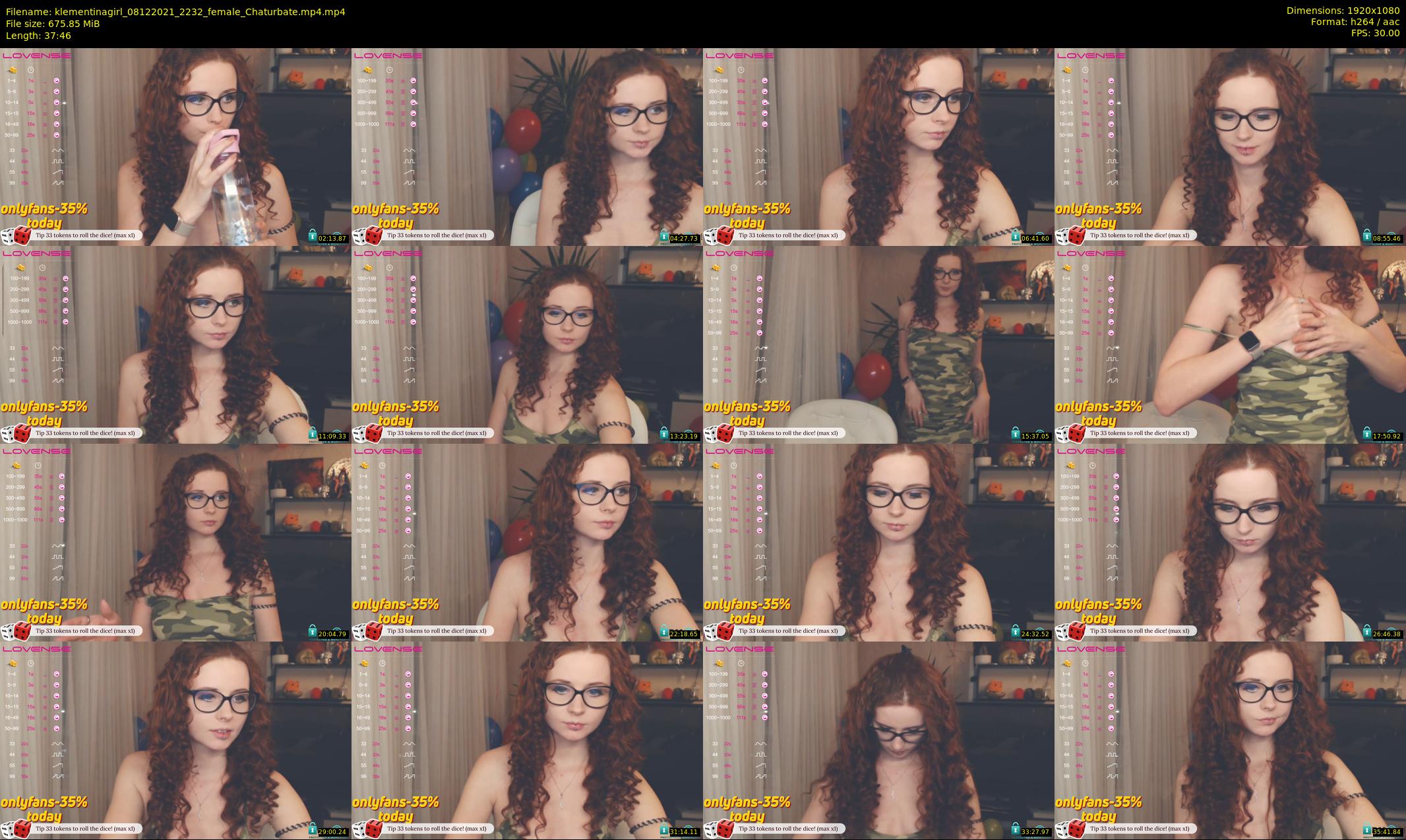 klementinagirl — 38 minute Chaturbate female cam show recording, 1080p, Dec 8, 2021