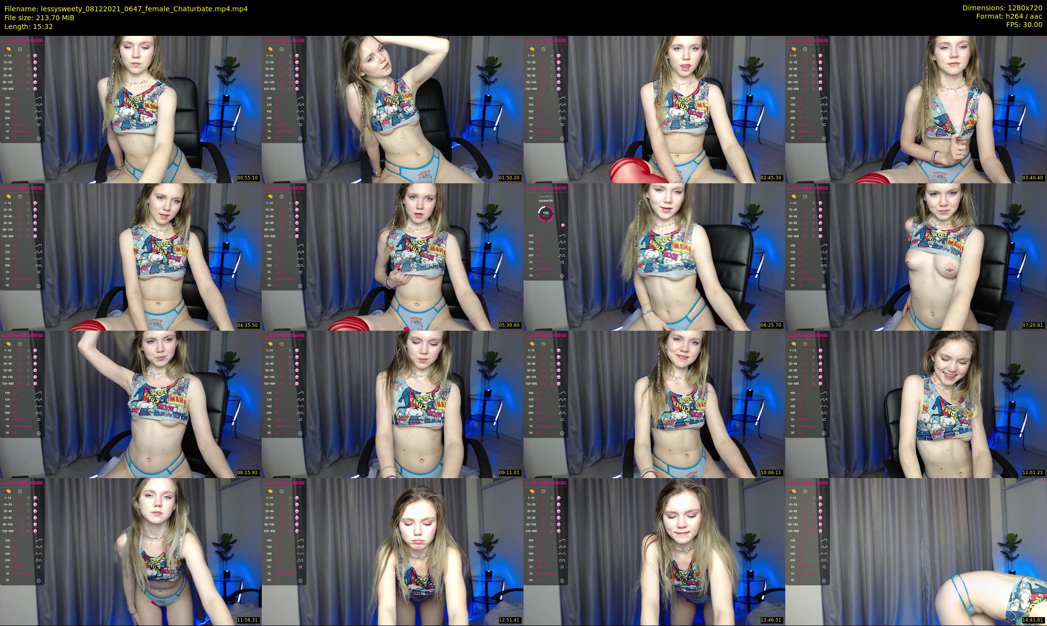 lessysweety — 16 minute Chaturbate female cam show recording, 720p, Dec 8, 2021