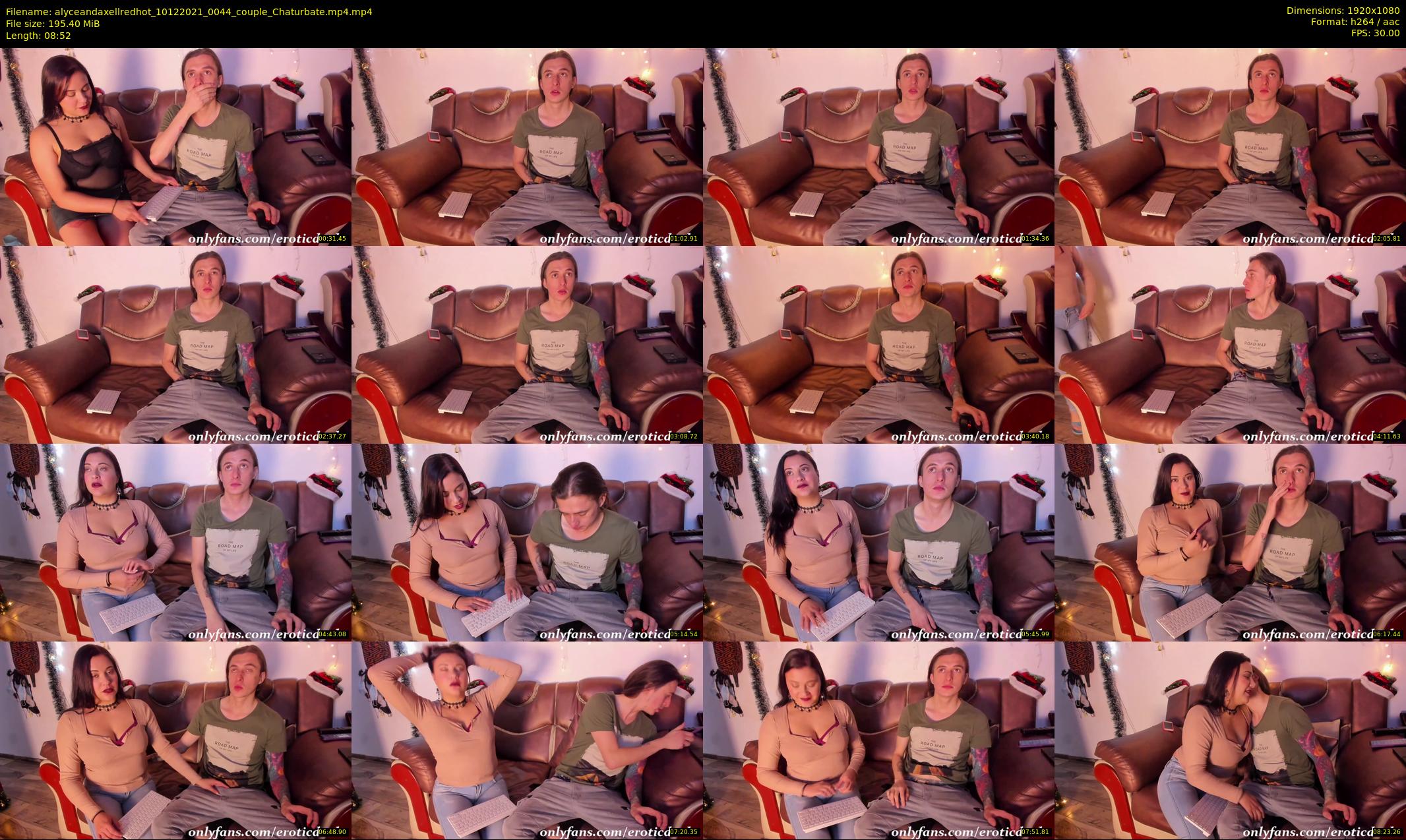 alyceandaxellredhot — 9 minute Chaturbate couple cam show recording, 1080p, Dec 10, 2021
