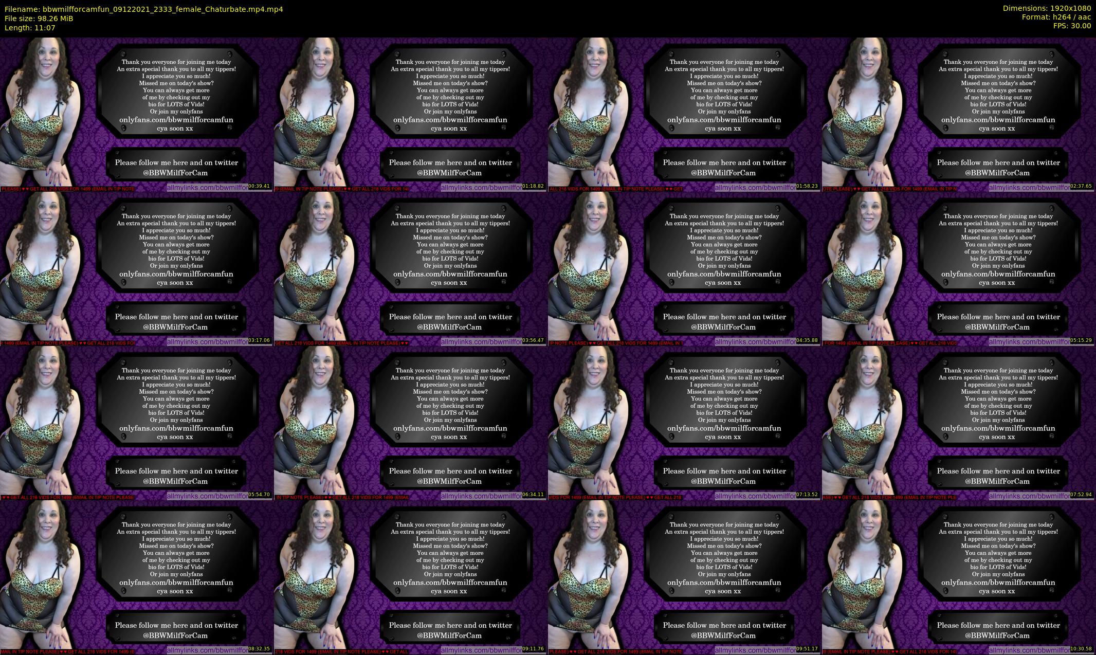 bbwmilfforcamfun — 12 minute Chaturbate female cam show recording, 1080p, Dec 9, 2021