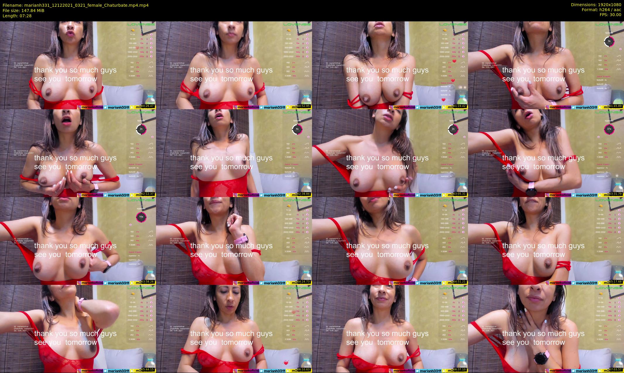 marianh331 — 8 minute Chaturbate female cam show recording, 1080p, Dec 12, 2021