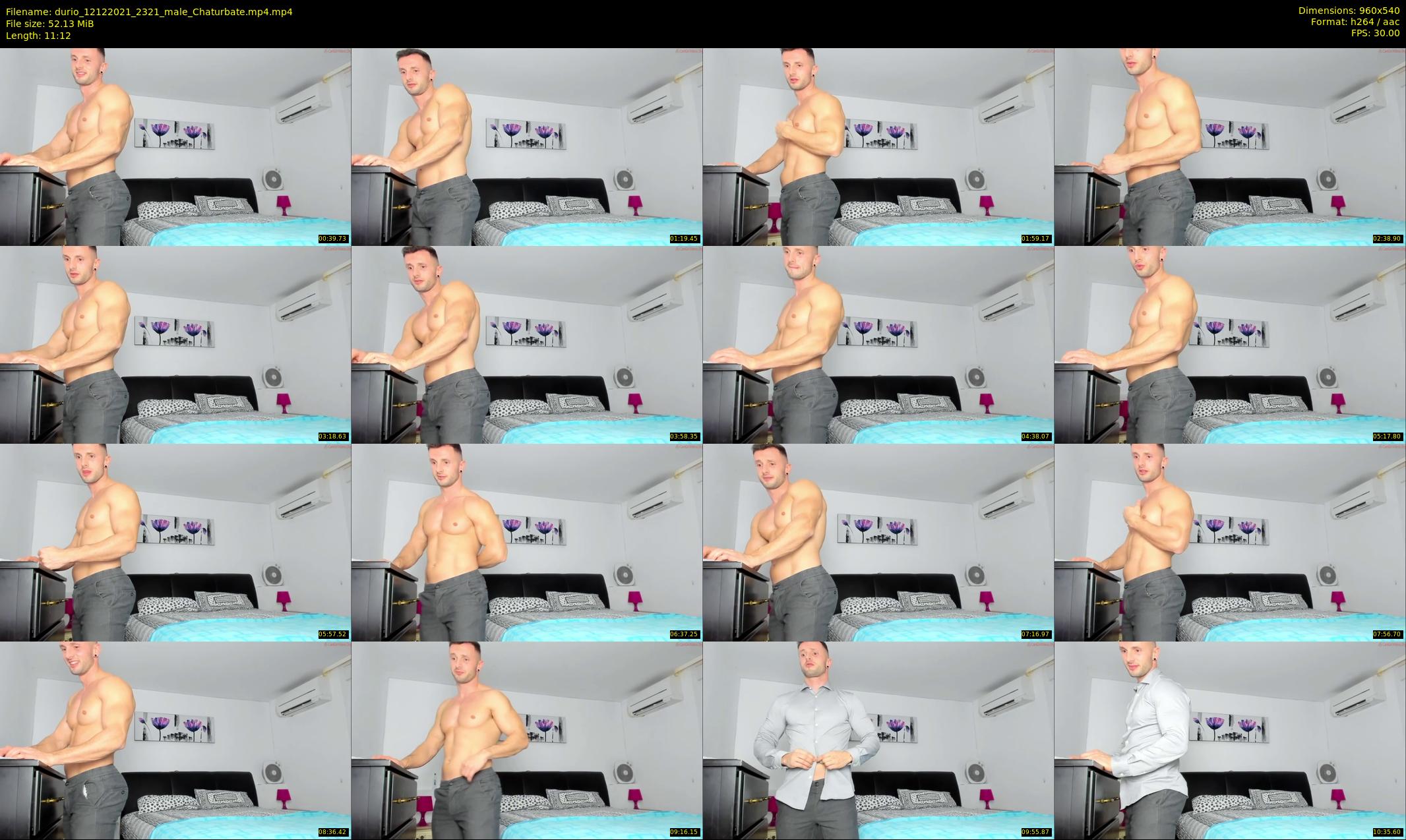 durio — 12 minute Chaturbate male cam show recording, 480p, Dec 12, 2021