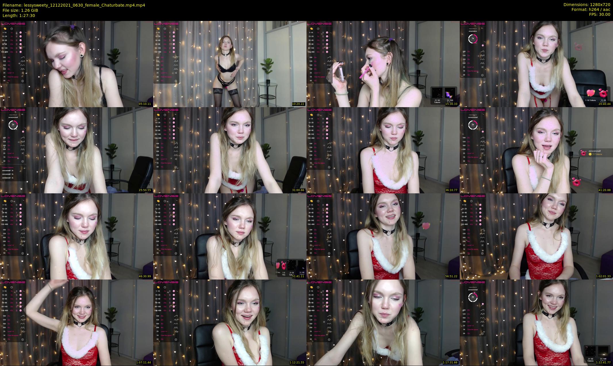 lessysweety — 88 minute Chaturbate female cam show recording, 720p, Dec 12, 2021