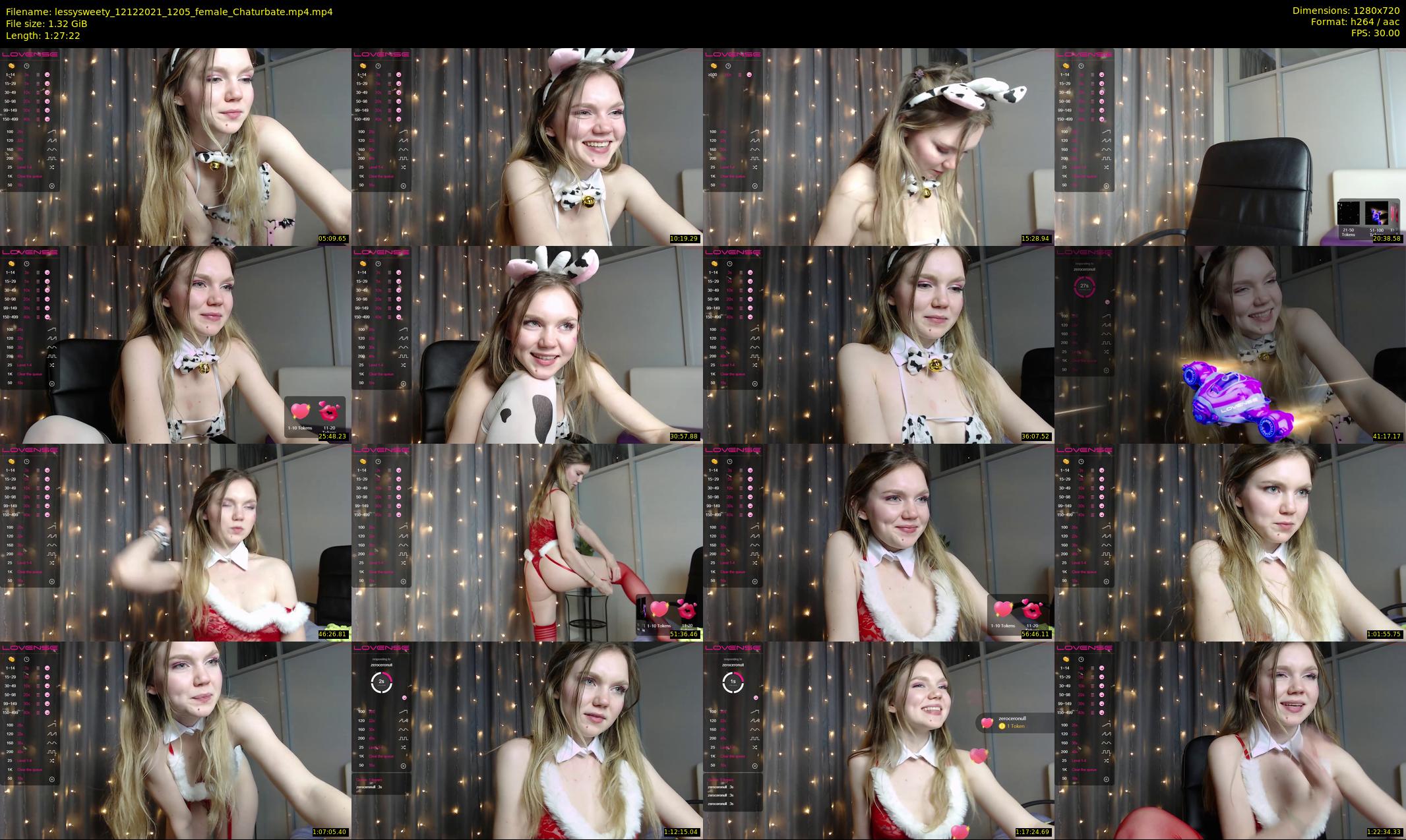 lessysweety — 88 minute Chaturbate female cam show recording, 720p, Dec 12, 2021