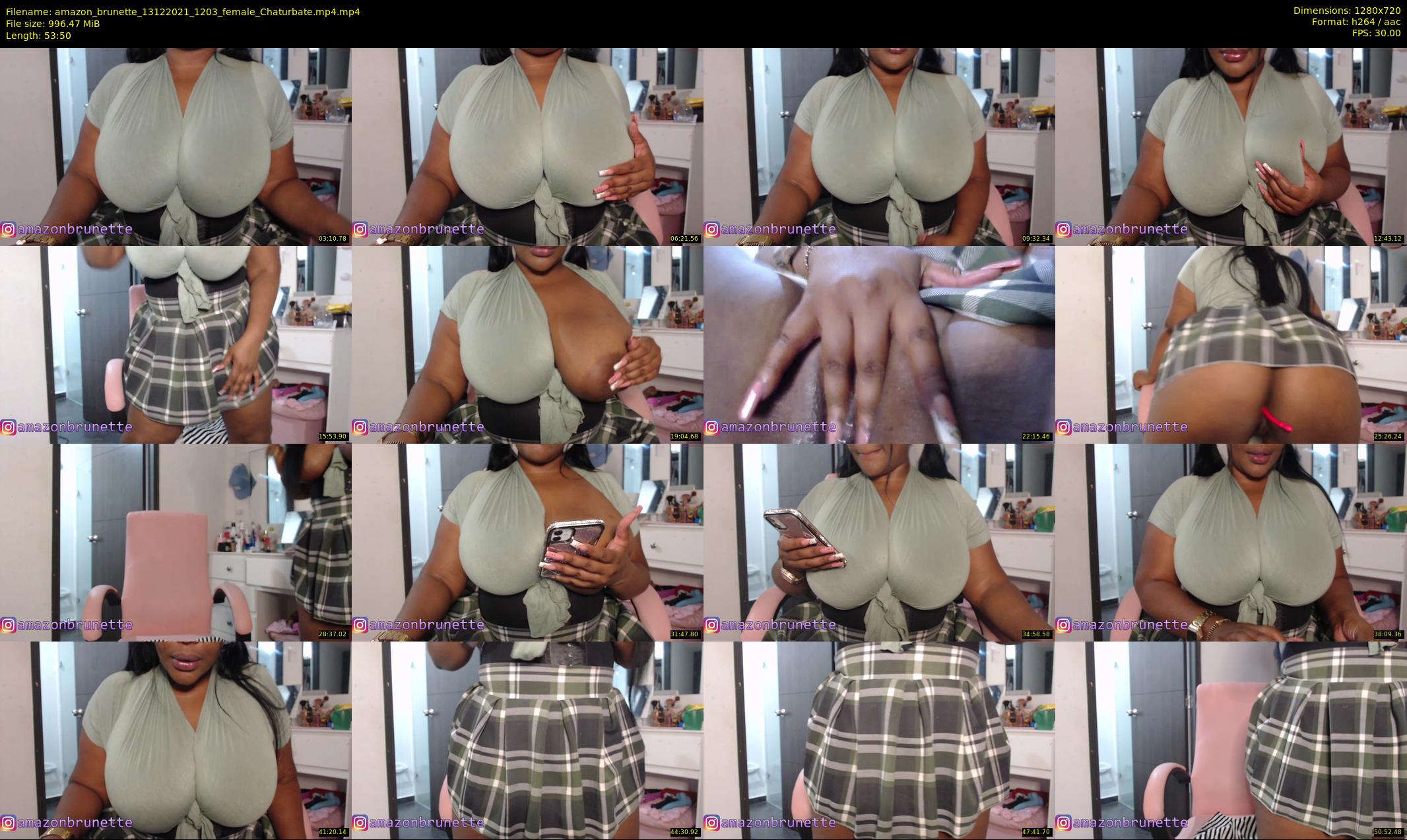 amazon_brunette — 54 minute Chaturbate female cam show recording, 720p, Dec 13, 2021