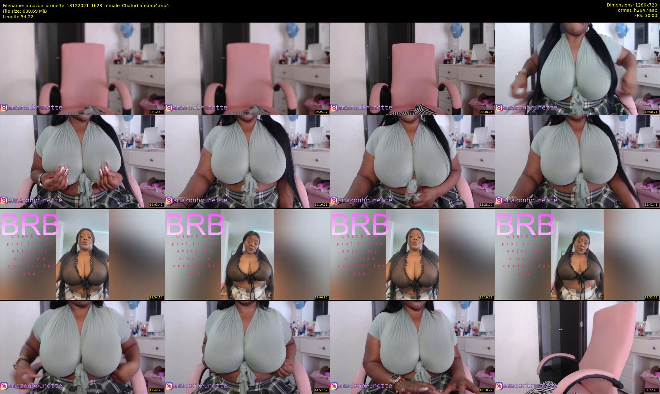 amazon_brunette — 55 minute Chaturbate female cam show recording, 720p, Dec 13, 2021