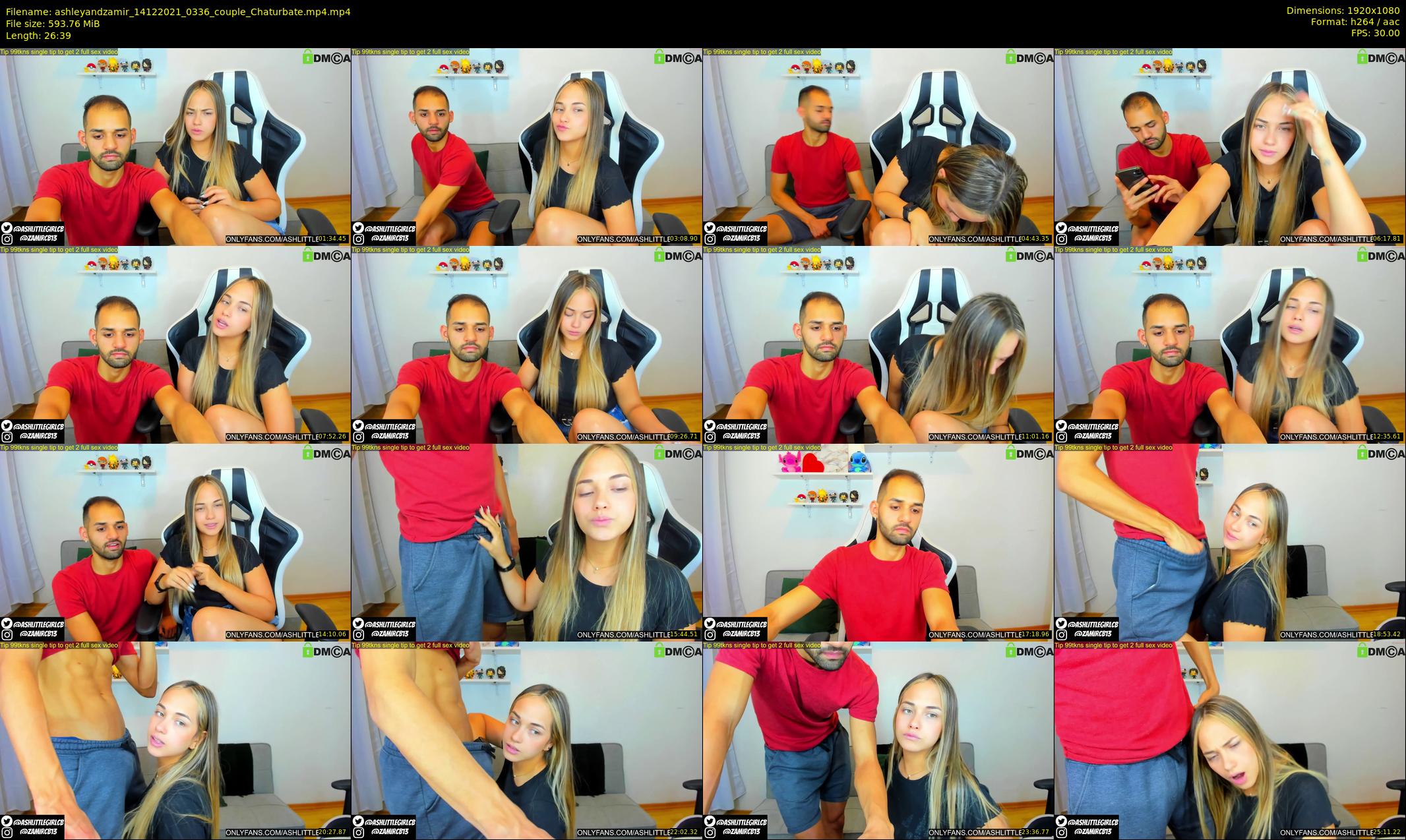 ashleyandzamir — 27 minute Chaturbate couple cam show recording, 1080p, Dec 14, 2021