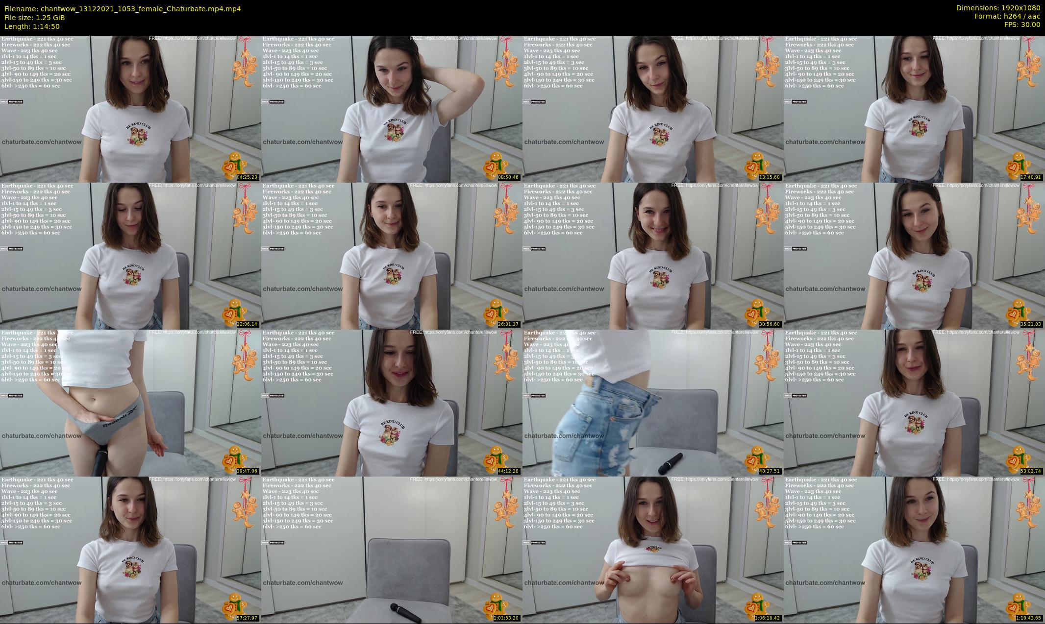 chantwow — 75 minute Chaturbate female cam show recording, 1080p, Dec 13, 2021