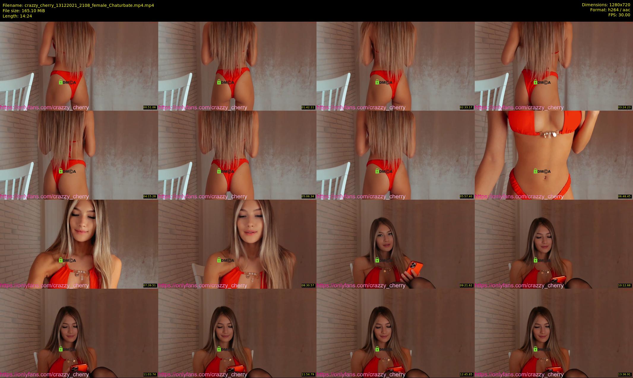 crazzy_cherry — 15 minute Chaturbate female cam show recording, 720p, Dec 13, 2021