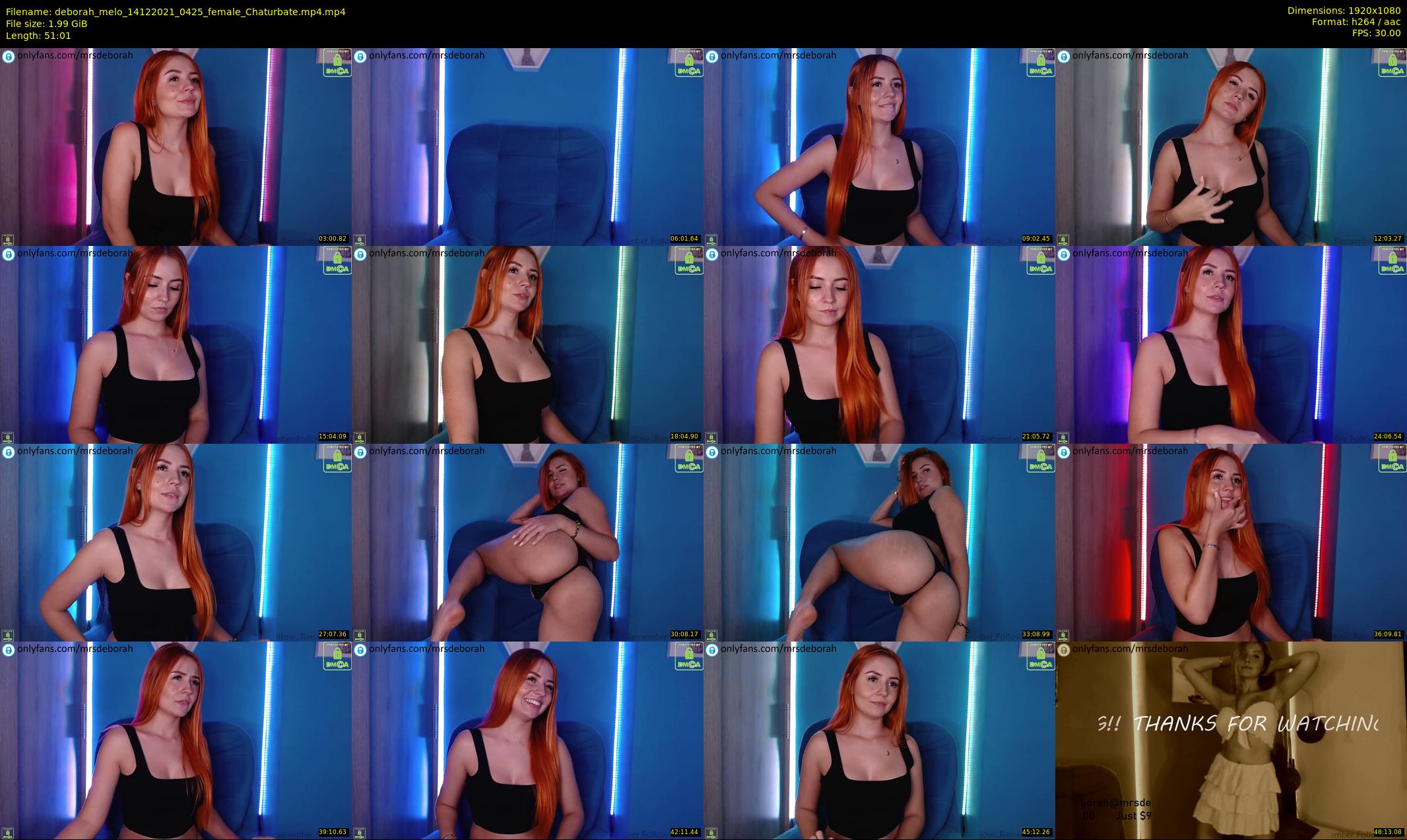 deborah_melo — 52 minute Chaturbate female cam show recording, 1080p, Dec 14, 2021
