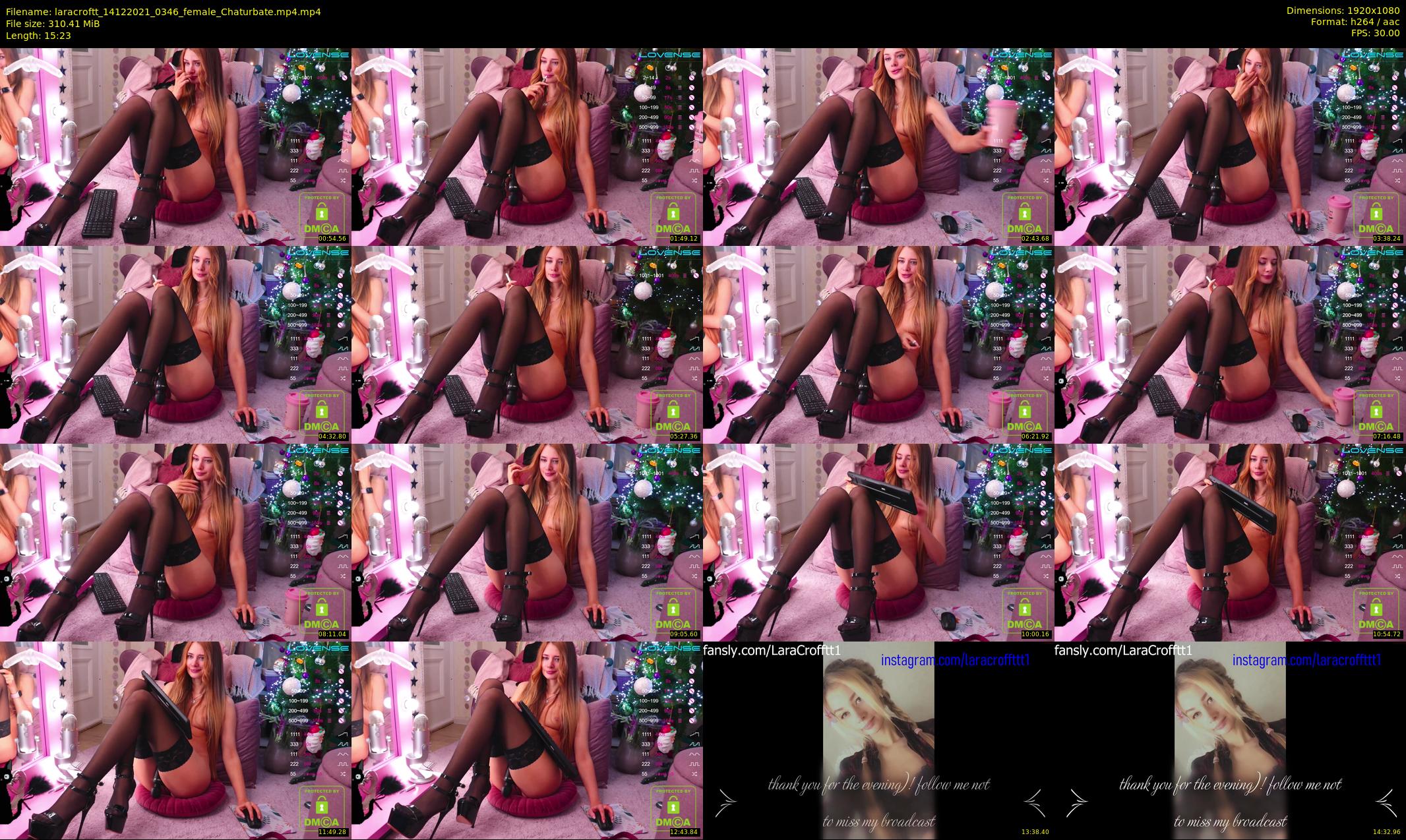 laracroftt — 16 minute Chaturbate female cam show recording, 1080p, Dec 14, 2021