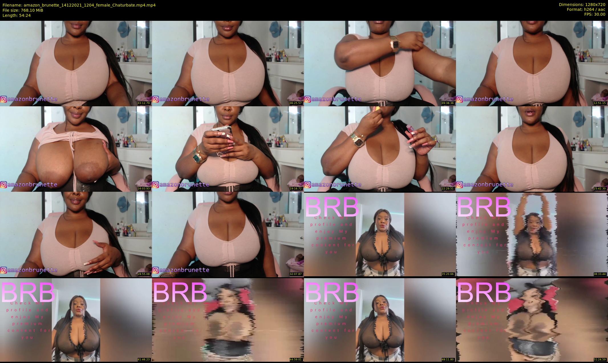 amazon_brunette — 55 minute Chaturbate female cam show recording, 720p, Dec 14, 2021