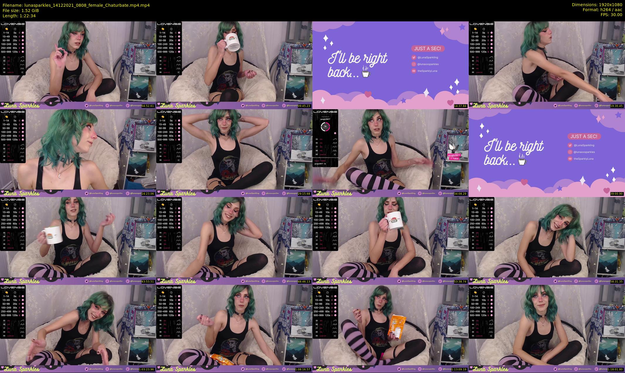 lunasparkles — 83 minute Chaturbate female cam show recording, 1080p, Dec 14, 2021