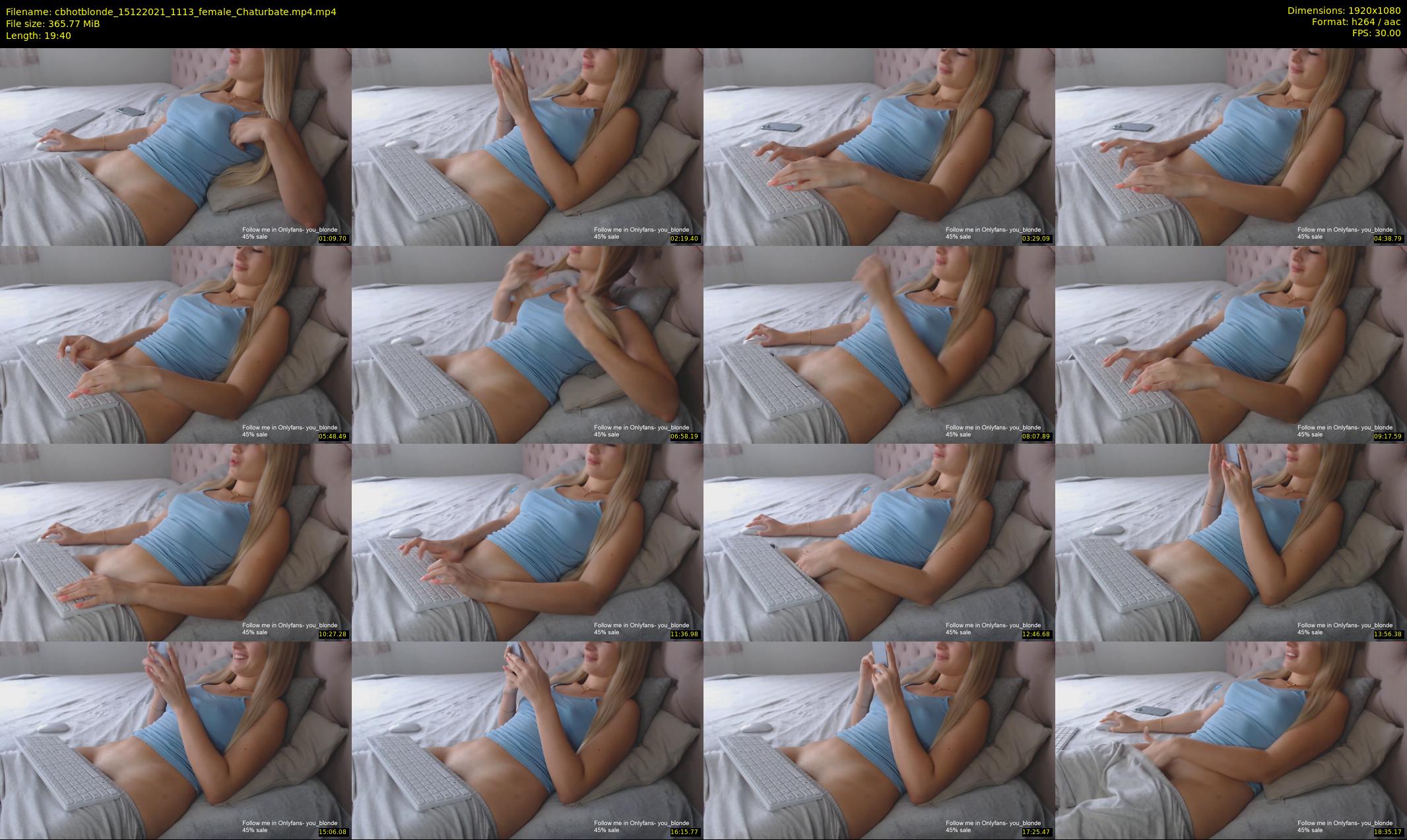 cbhotblonde — 20 minute Chaturbate female cam show recording, 1080p, Dec 15, 2021