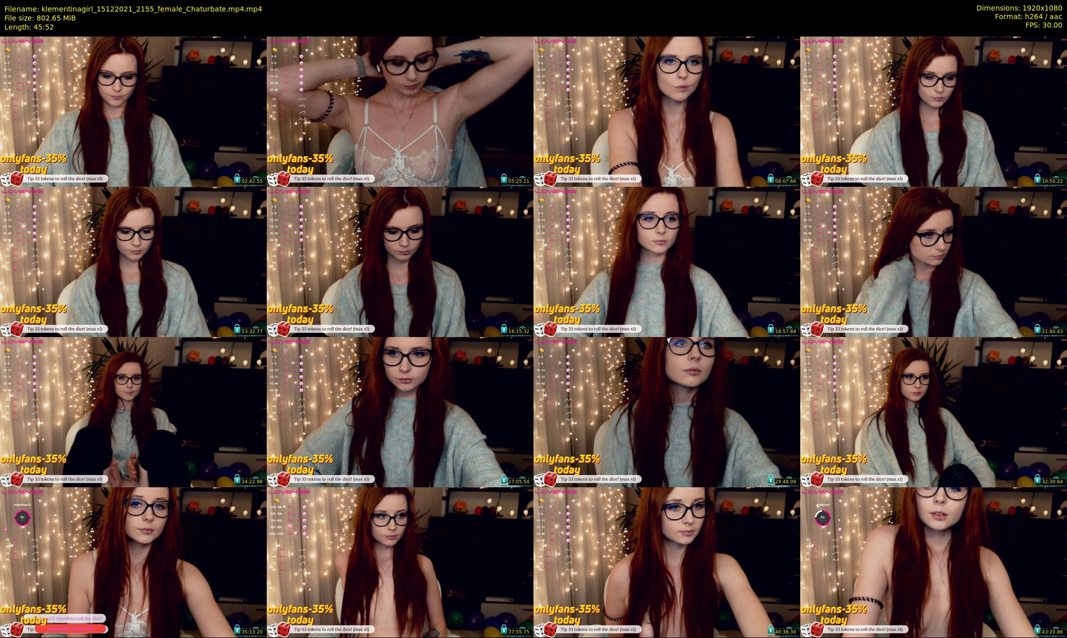 klementinagirl — 46 minute Chaturbate female cam show recording, 1080p, Dec 15, 2021