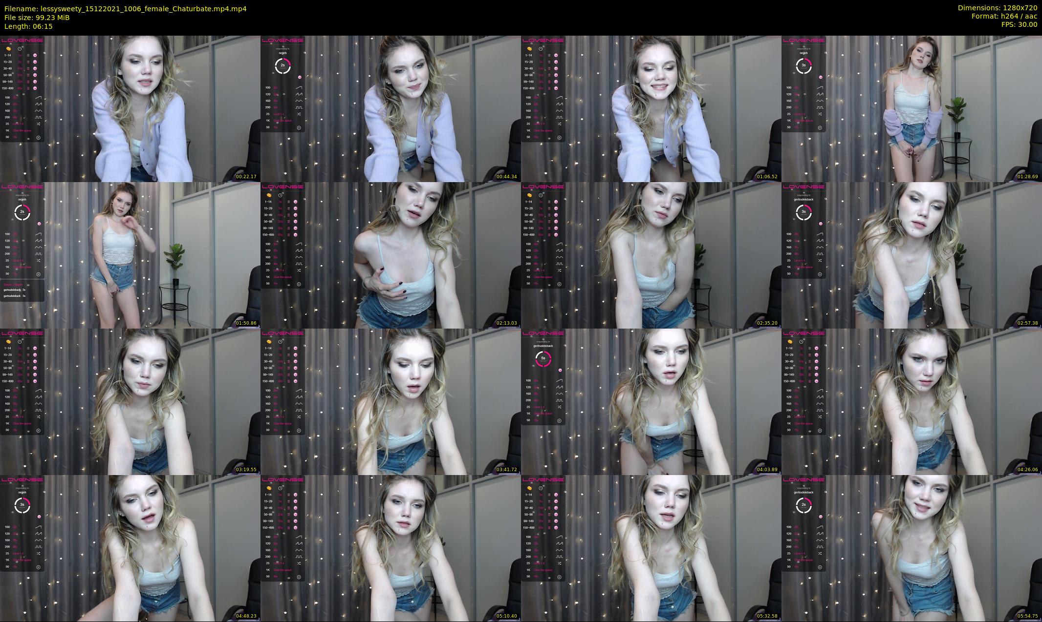 lessysweety — 7 minute Chaturbate female cam show recording, 720p, Dec 15, 2021