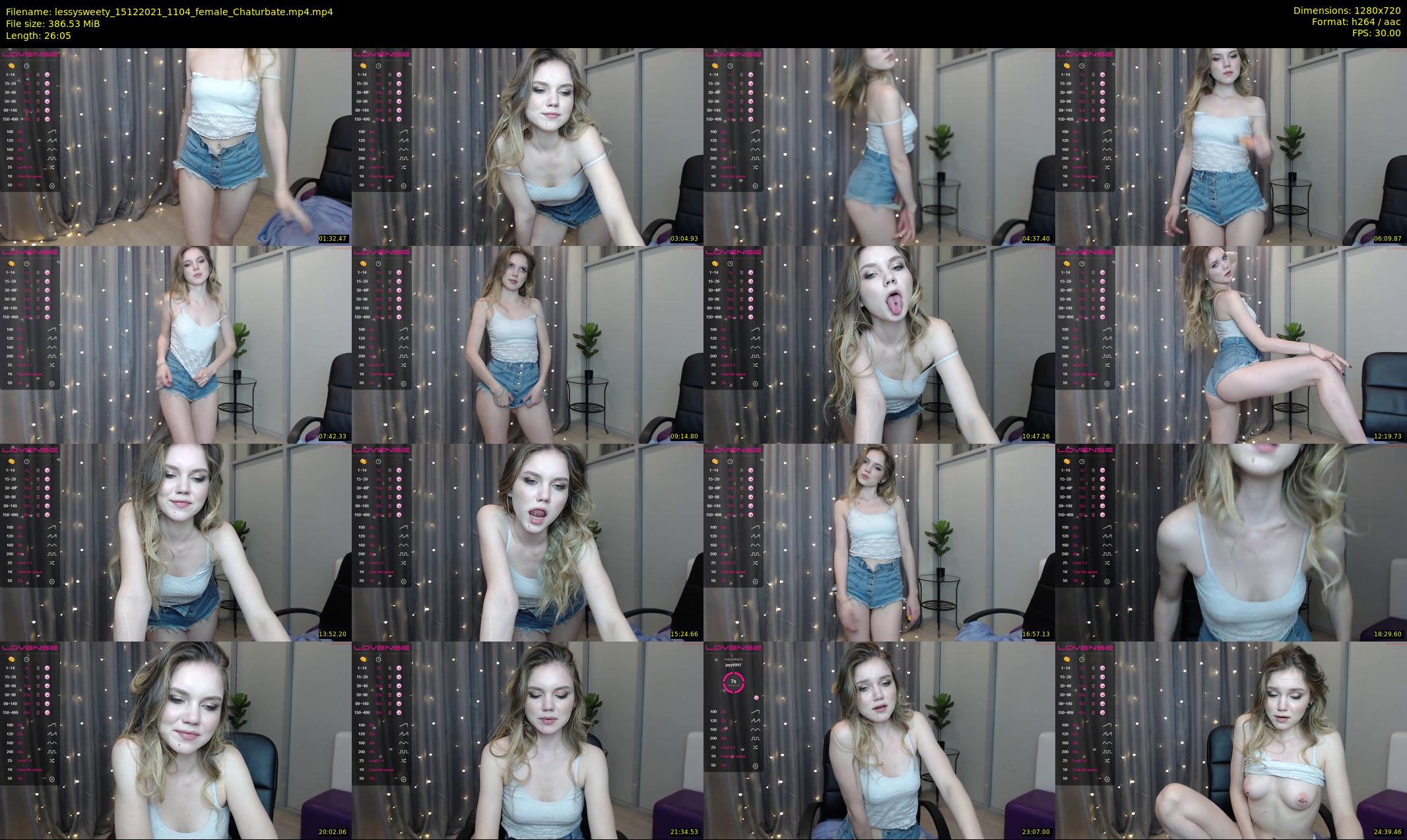 lessysweety — 27 minute Chaturbate female cam show recording, 720p, Dec 15, 2021