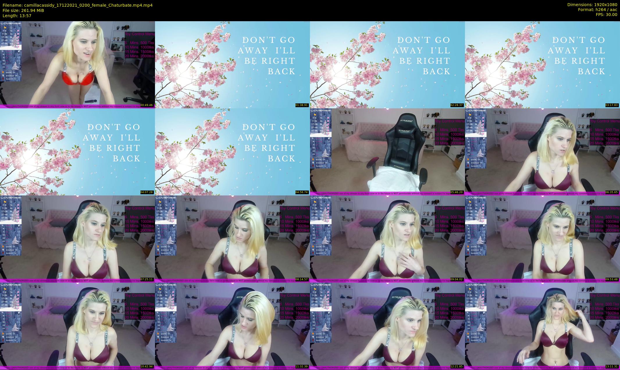 camillacassidy — 14 minute Chaturbate female cam show recording, 1080p, Dec 17, 2021