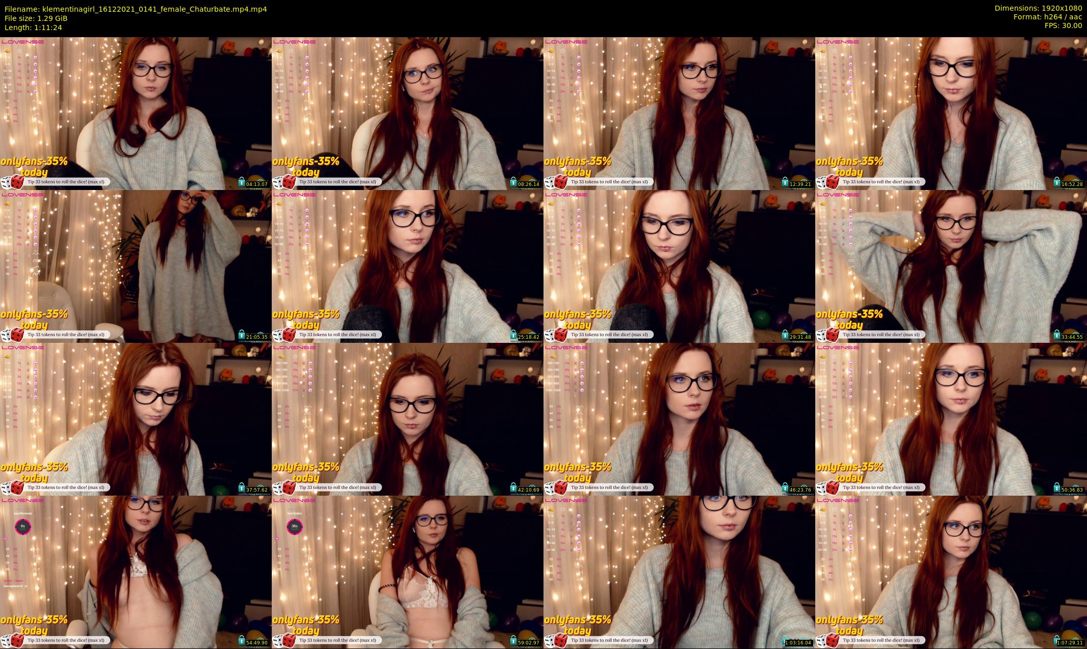 klementinagirl — 72 minute Chaturbate female cam show recording, 1080p, Dec 16, 2021