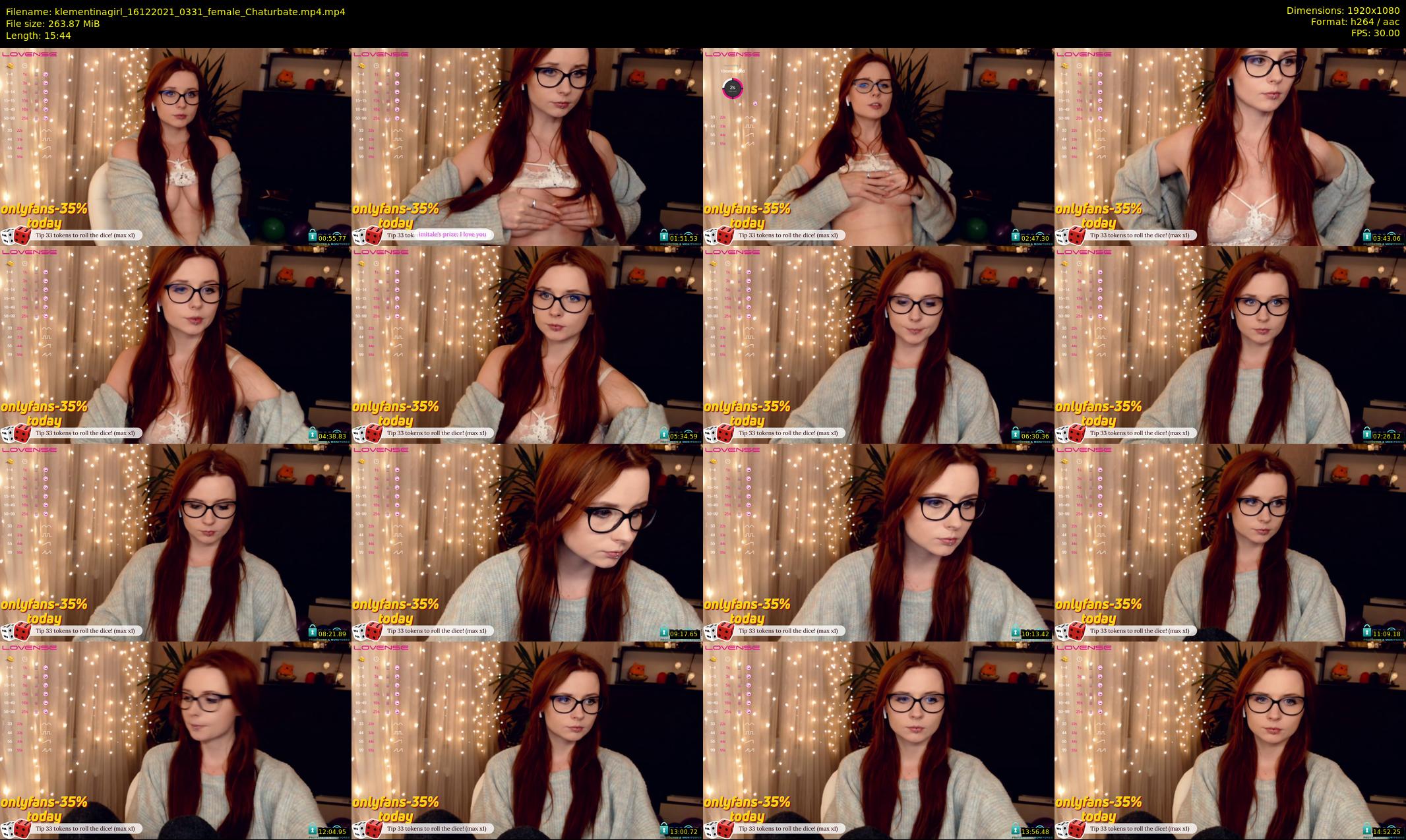 klementinagirl — 16 minute Chaturbate female cam show recording, 1080p, Dec 16, 2021