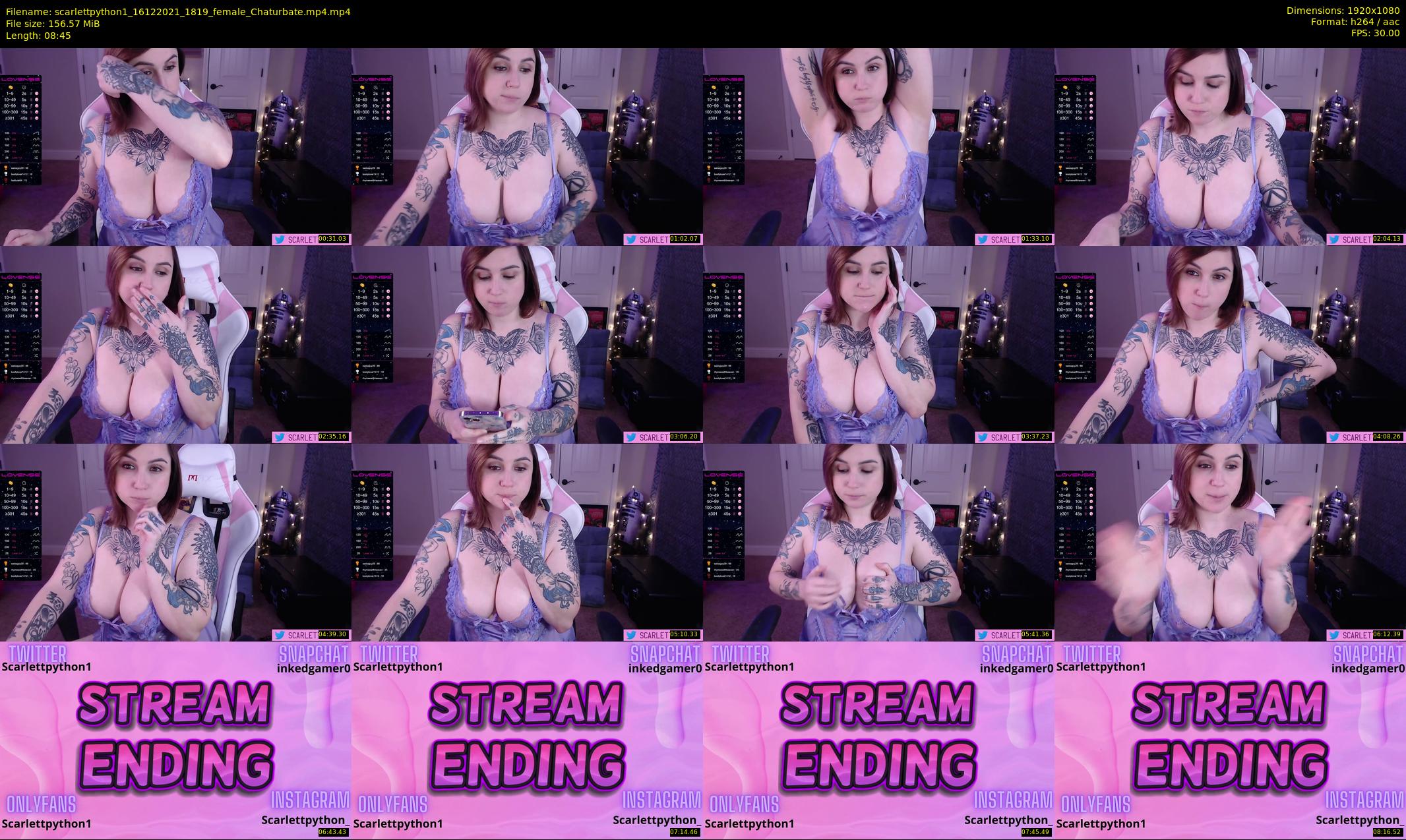 scarlettpython1 — 9 minute Chaturbate female cam show recording, 1080p, Dec 16, 2021