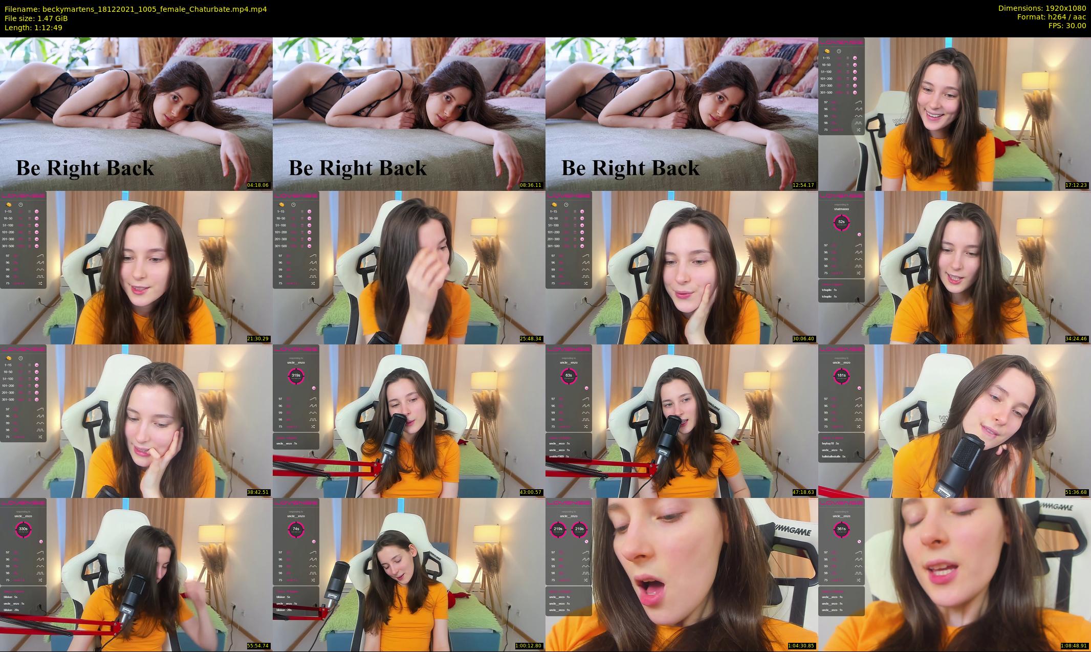 beckymartens — 73 minute Chaturbate female cam show recording, 1080p, Dec 18, 2021