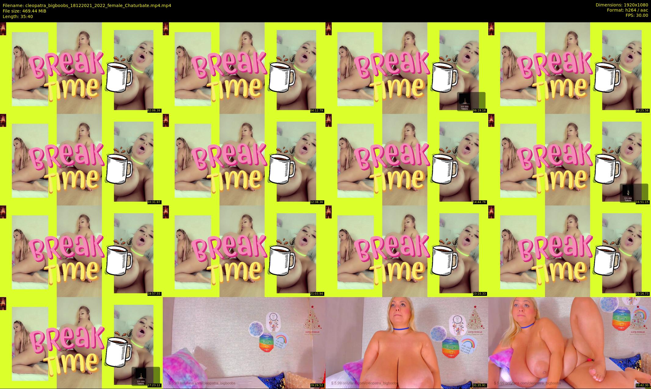 cleopatra_bigboobs — 36 minute Chaturbate female cam show recording, 1080p, Dec 18, 2021