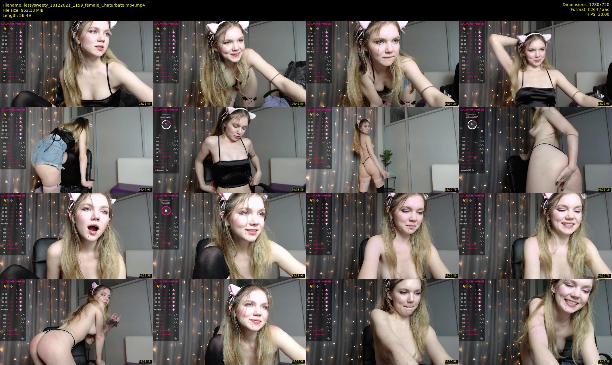 lessysweety — 57 minute Chaturbate female cam show recording, 720p, Dec 18, 2021