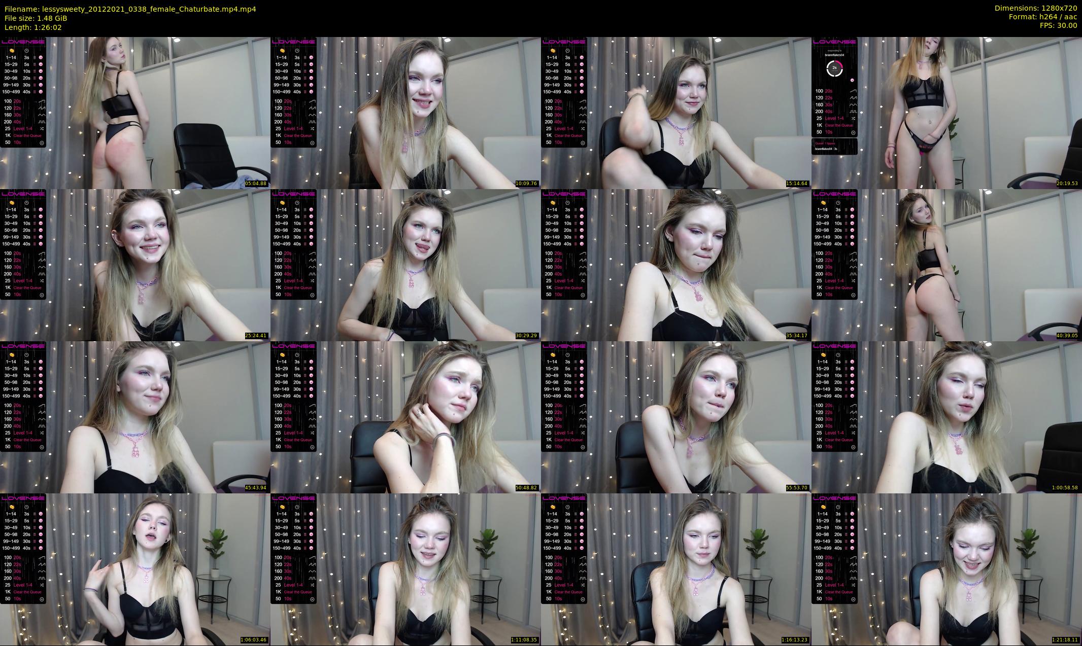 lessysweety — 87 minute Chaturbate female cam show recording, 720p, Dec 20, 2021