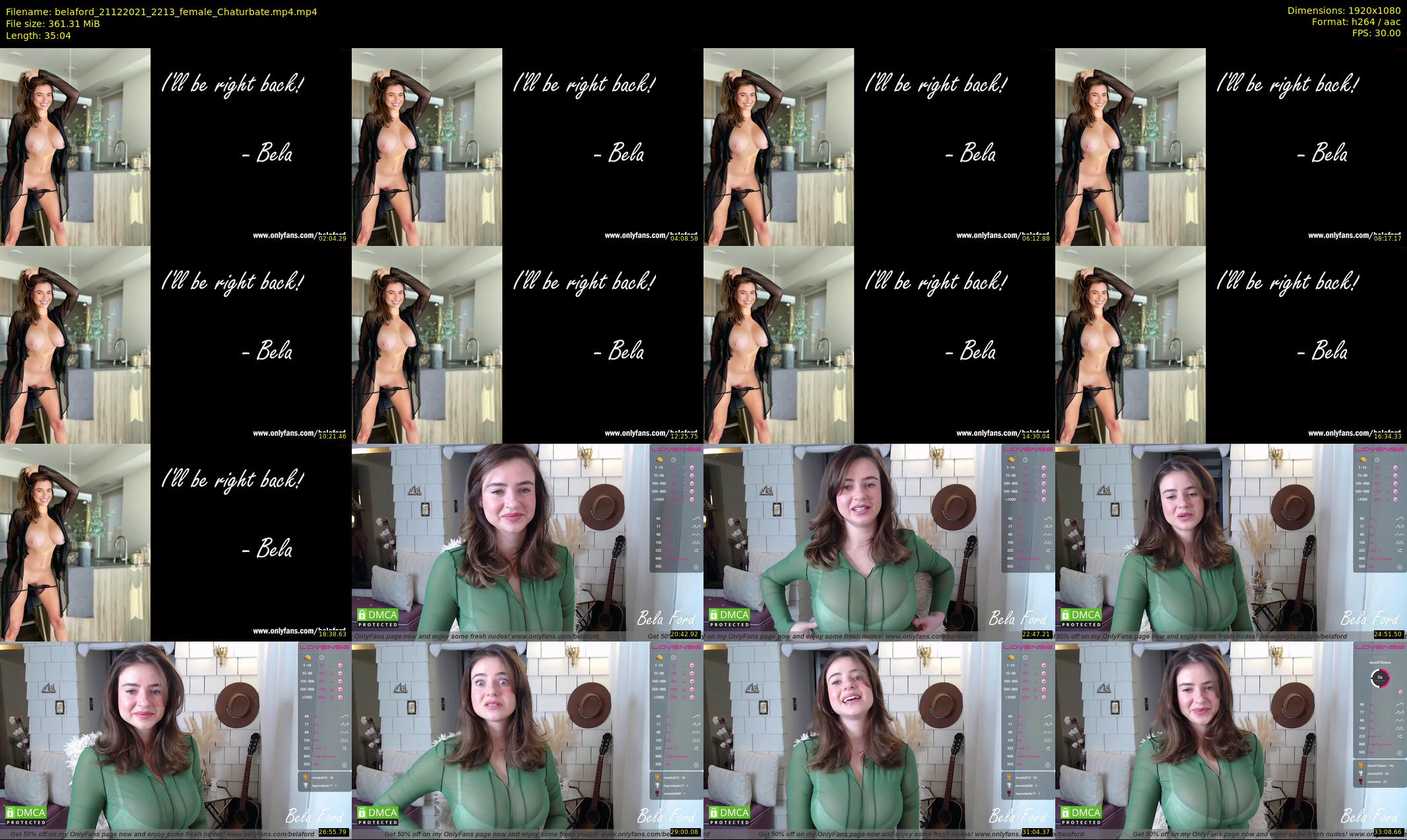 belaford — 36 minute Chaturbate female cam show recording, 1080p, Dec 21, 2021