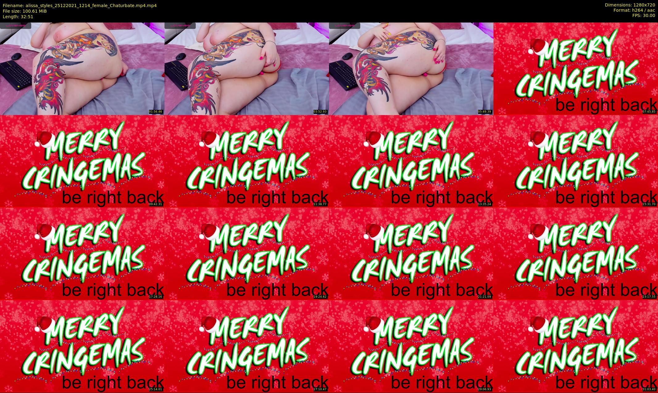 alissa_styles — 33 minute Chaturbate female cam show recording, 720p, Dec 25, 2021