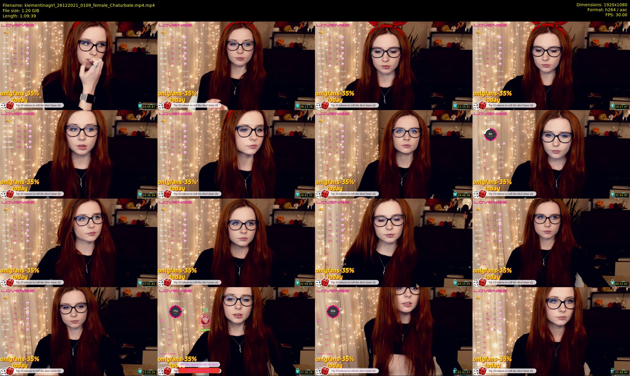 klementinagirl — 70 minute Chaturbate female cam show recording, 1080p, Dec 26, 2021