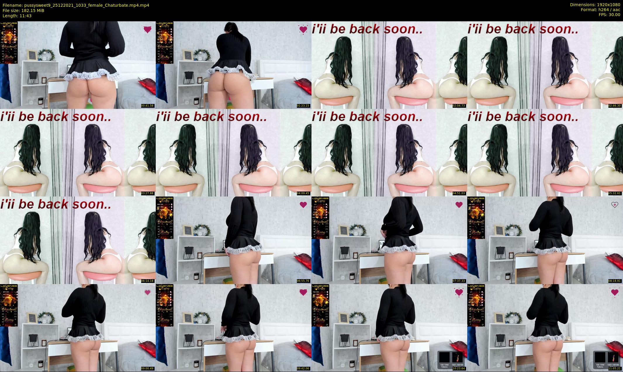 pussysweet9 — 12 minute Chaturbate female cam show recording, 1080p, Dec 25, 2021