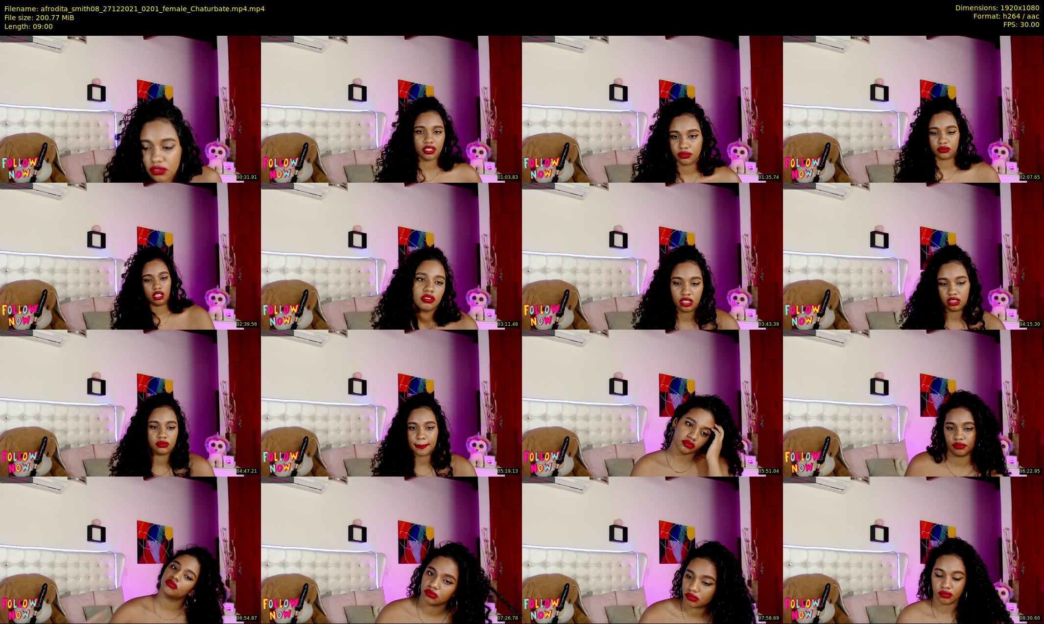 afrodita_smith08 — 9 minute Chaturbate female cam show recording, 1080p, Dec 27, 2021