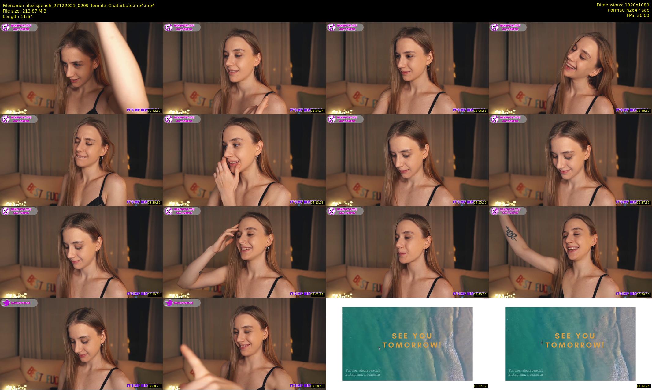 alexispeach — 12 minute Chaturbate female cam show recording, 1080p, Dec 27, 2021