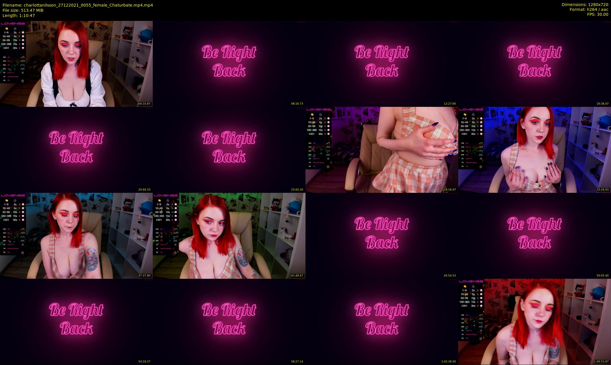 charlottanilsson — 71 minute Chaturbate female cam show recording, 720p, Dec 27, 2021