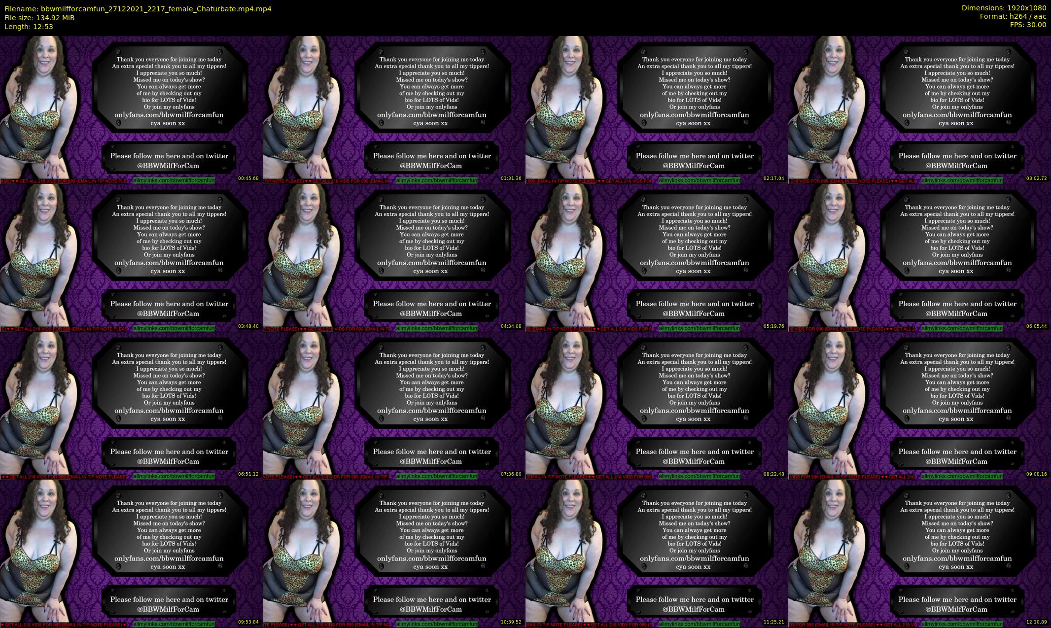 bbwmilfforcamfun — 13 minute Chaturbate female cam show recording, 1080p, Dec 27, 2021