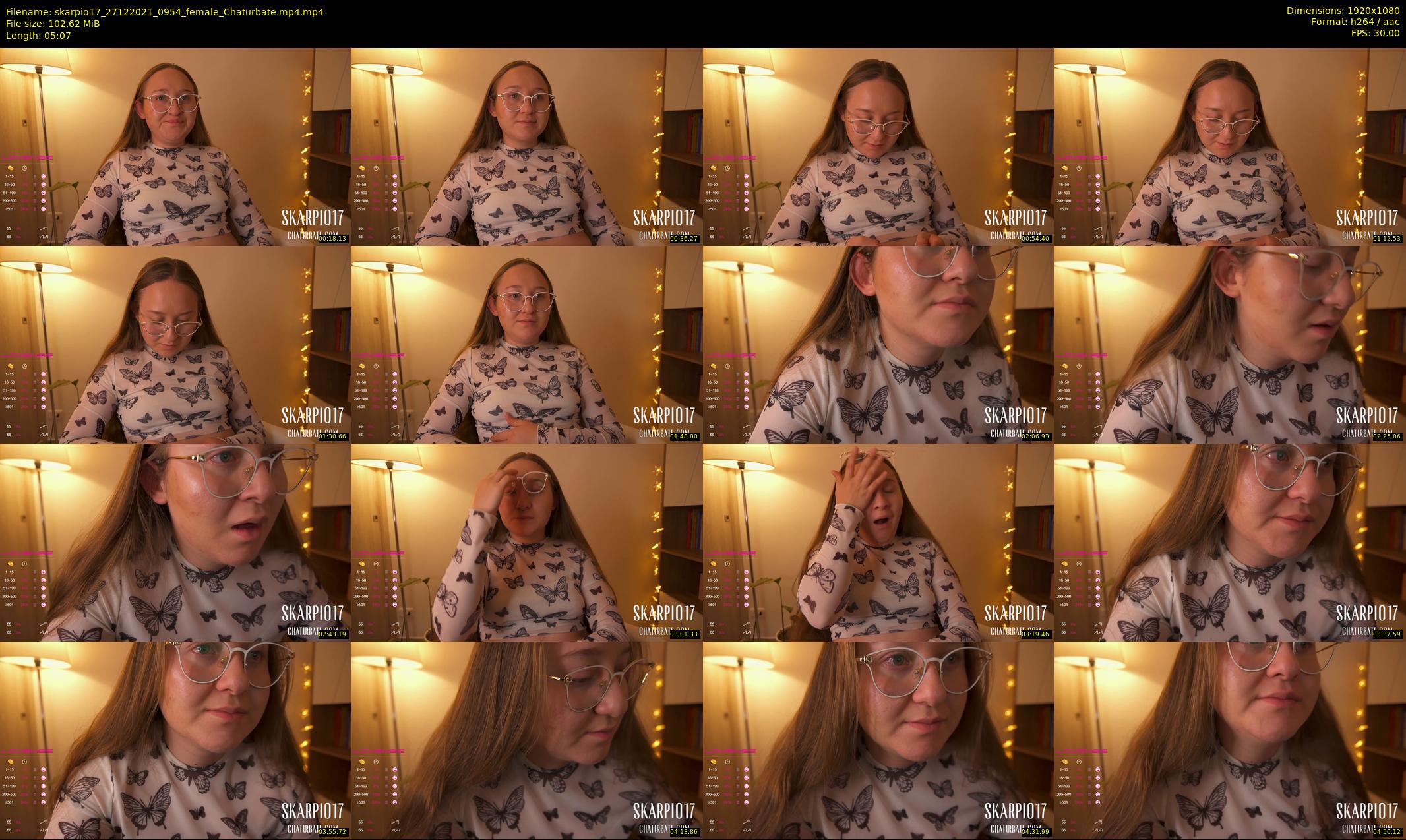 skarpio17 — 6 minute Chaturbate female cam show recording, 1080p, Dec 27, 2021