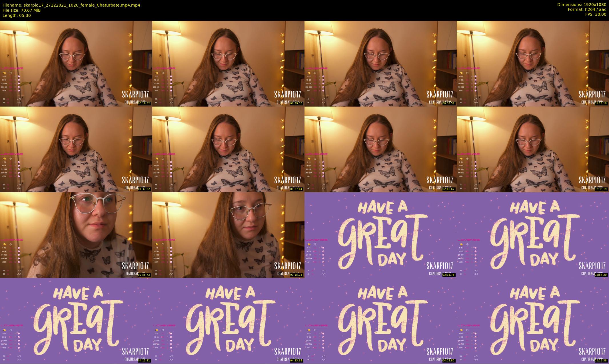 skarpio17 — 6 minute Chaturbate female cam show recording, 1080p, Dec 27, 2021