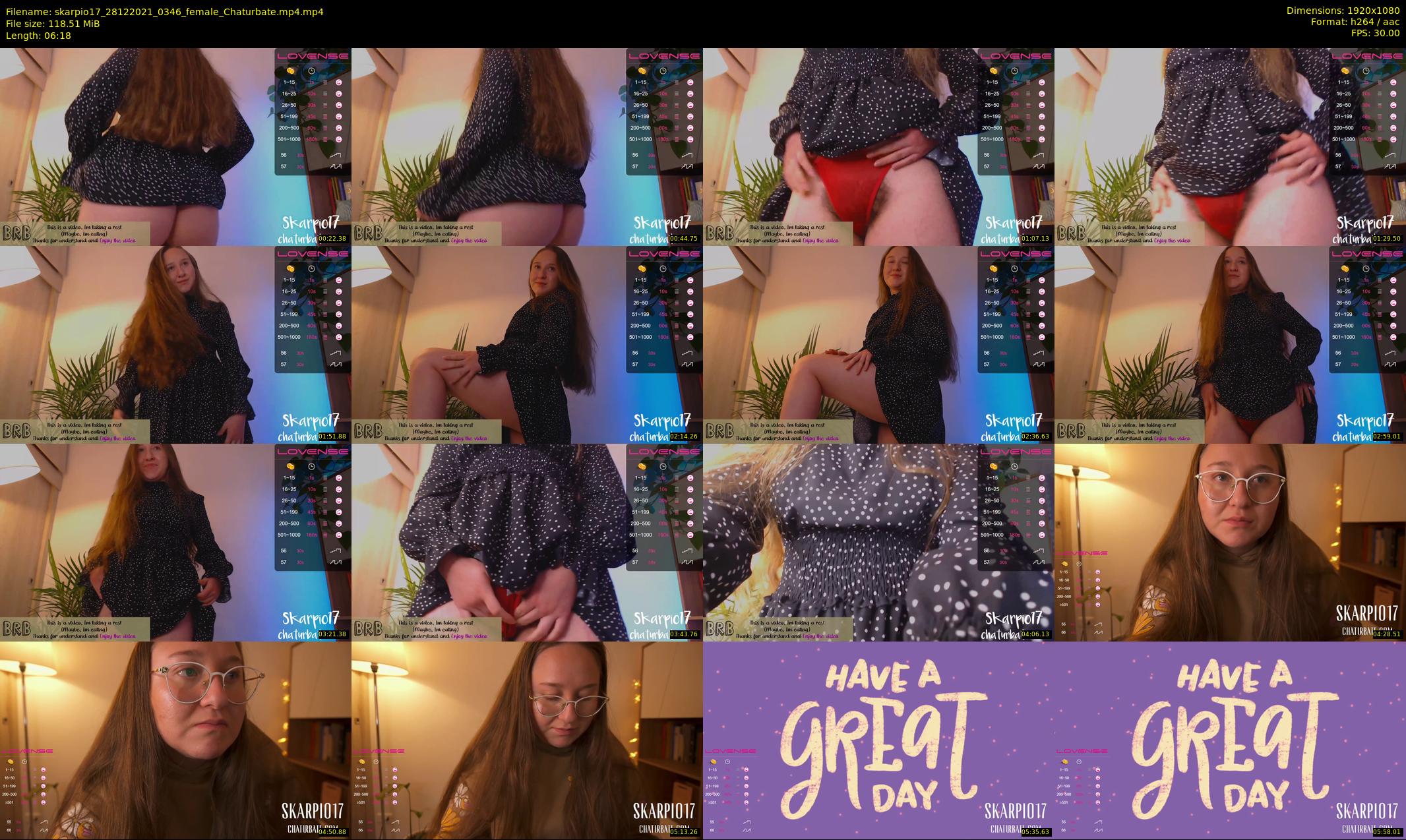 skarpio17 — 7 minute Chaturbate female cam show recording, 1080p, Dec 28, 2021