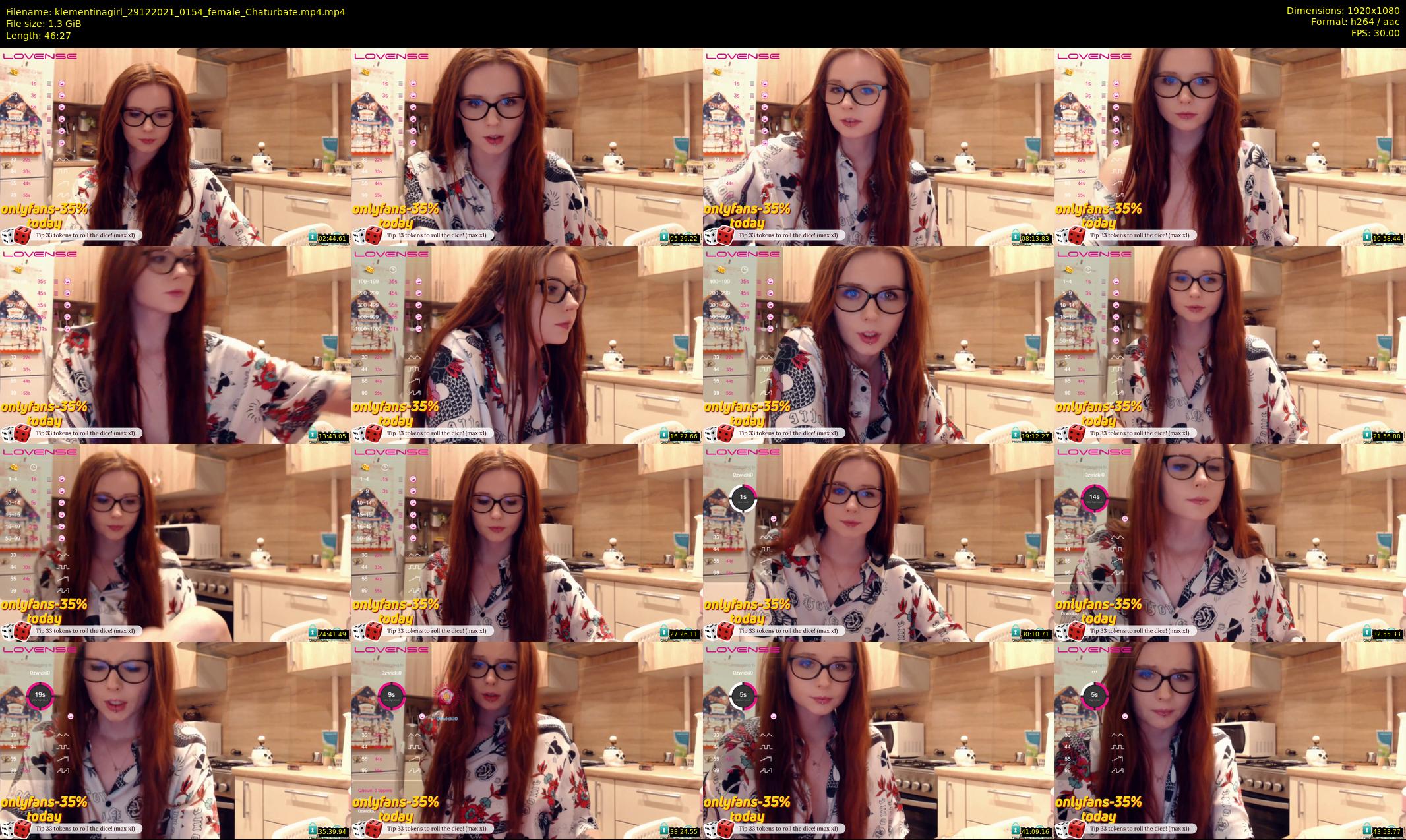 klementinagirl — 47 minute Chaturbate female cam show recording, 1080p, Dec 29, 2021