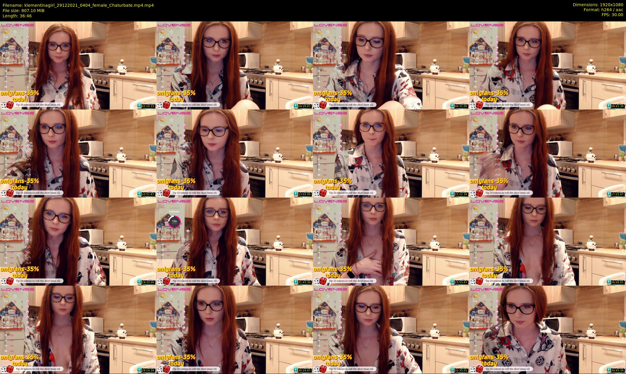 klementinagirl — 37 minute Chaturbate female cam show recording, 1080p, Dec 29, 2021