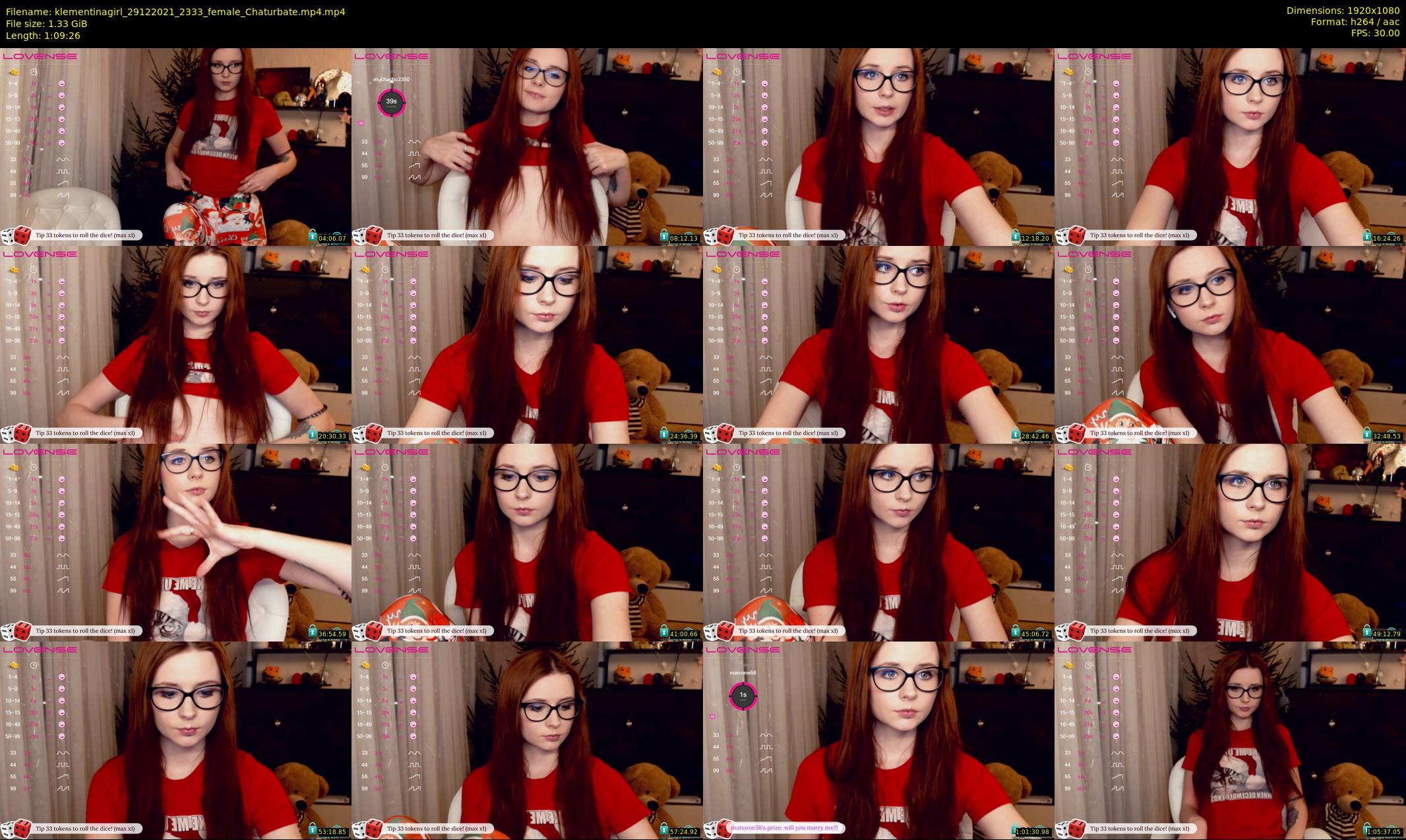 klementinagirl — 70 minute Chaturbate female cam show recording, 1080p, Dec 29, 2021