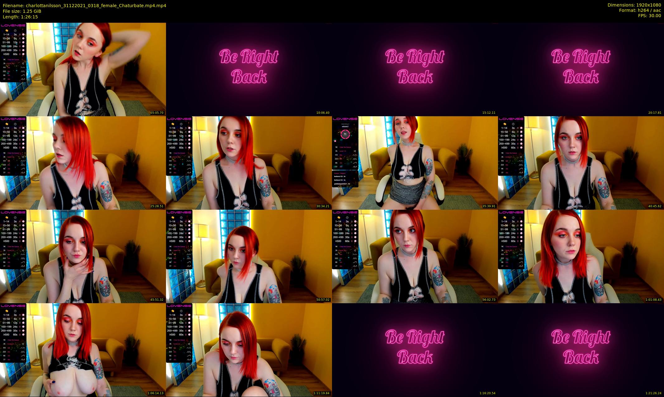 charlottanilsson — 87 minute Chaturbate female cam show recording, 1080p, Dec 31, 2021