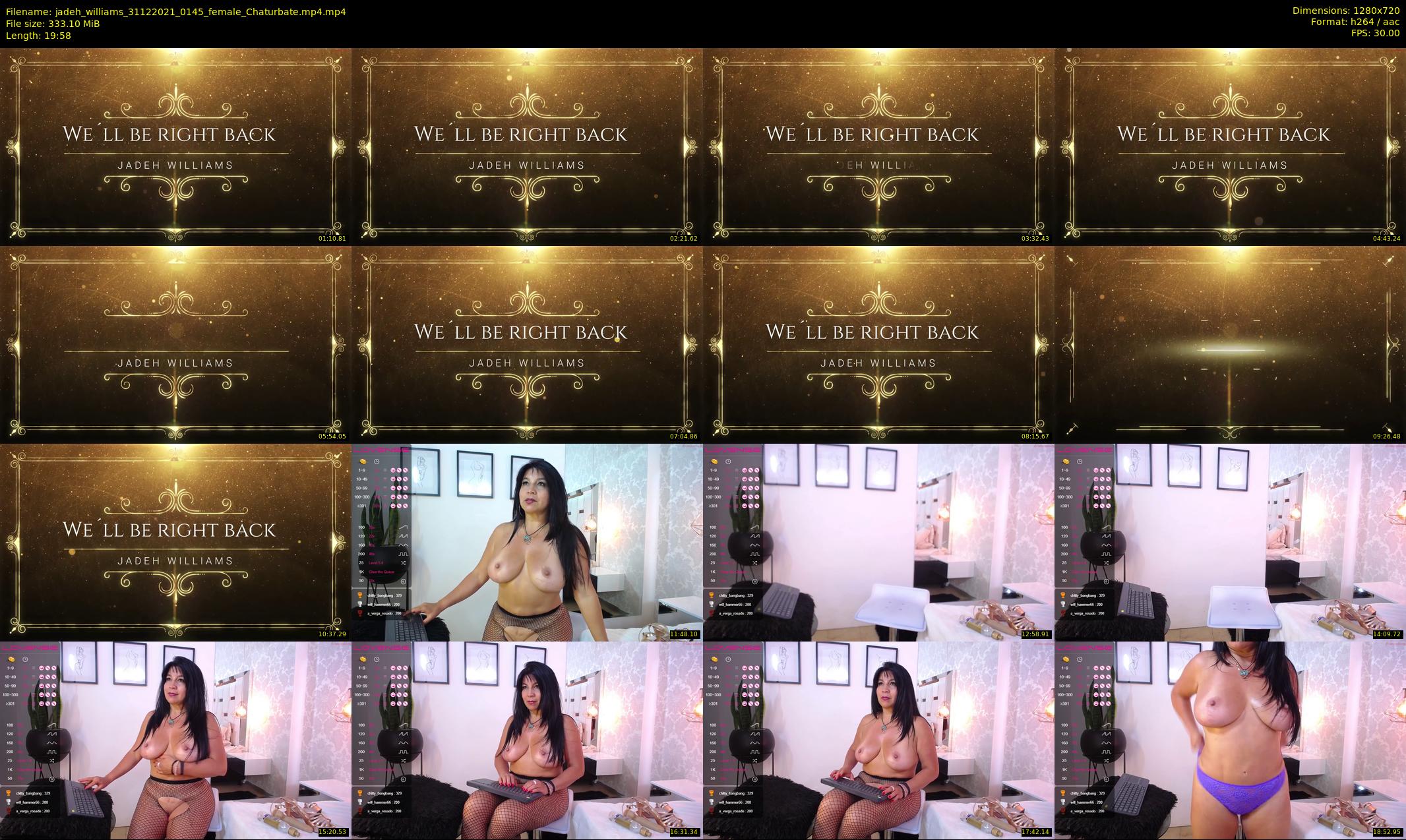 jadeh_williams — 20 minute Chaturbate female cam show recording, 720p, Dec 31, 2021