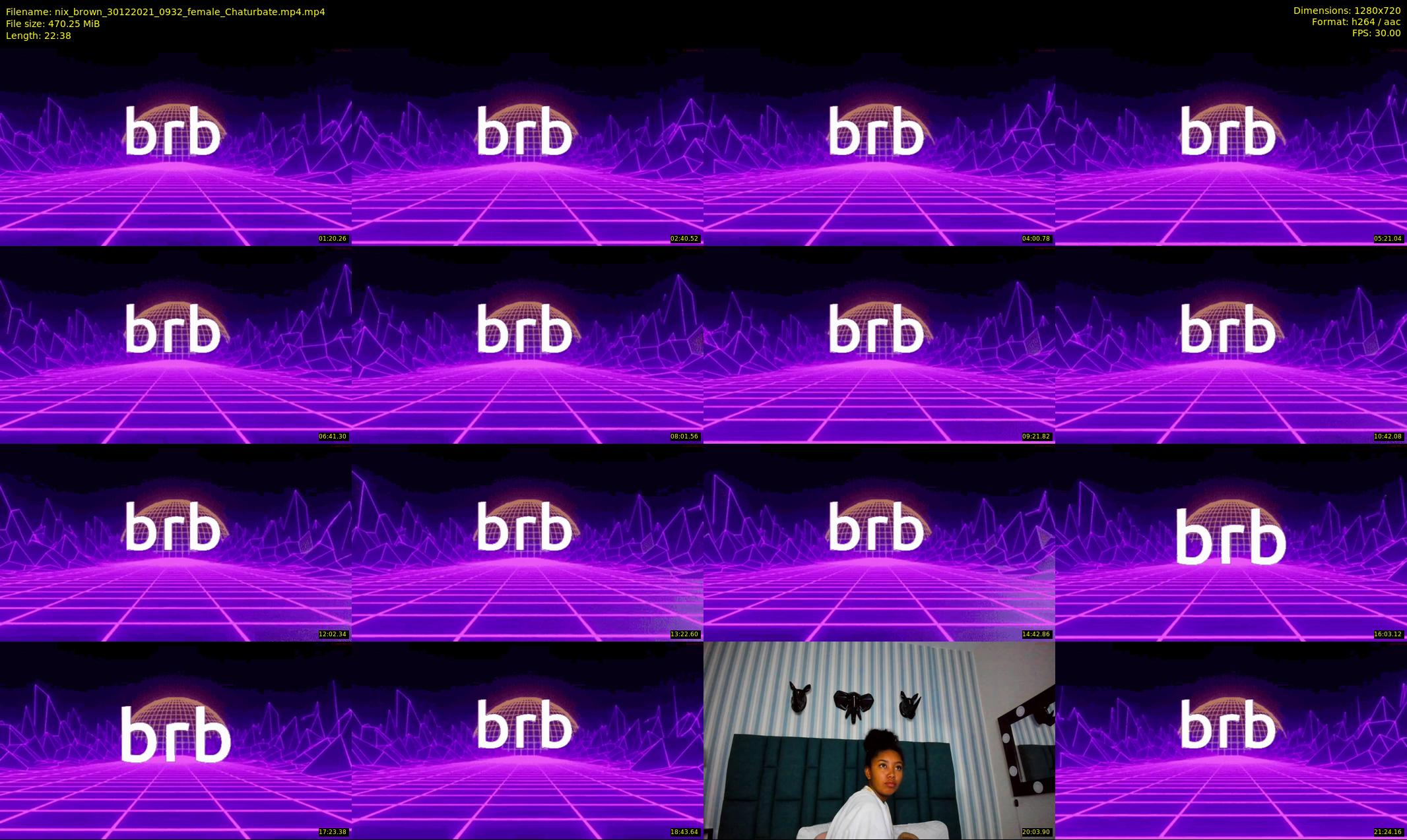 nix_brown — 23 minute Chaturbate female cam show recording, 720p, Dec 30, 2021