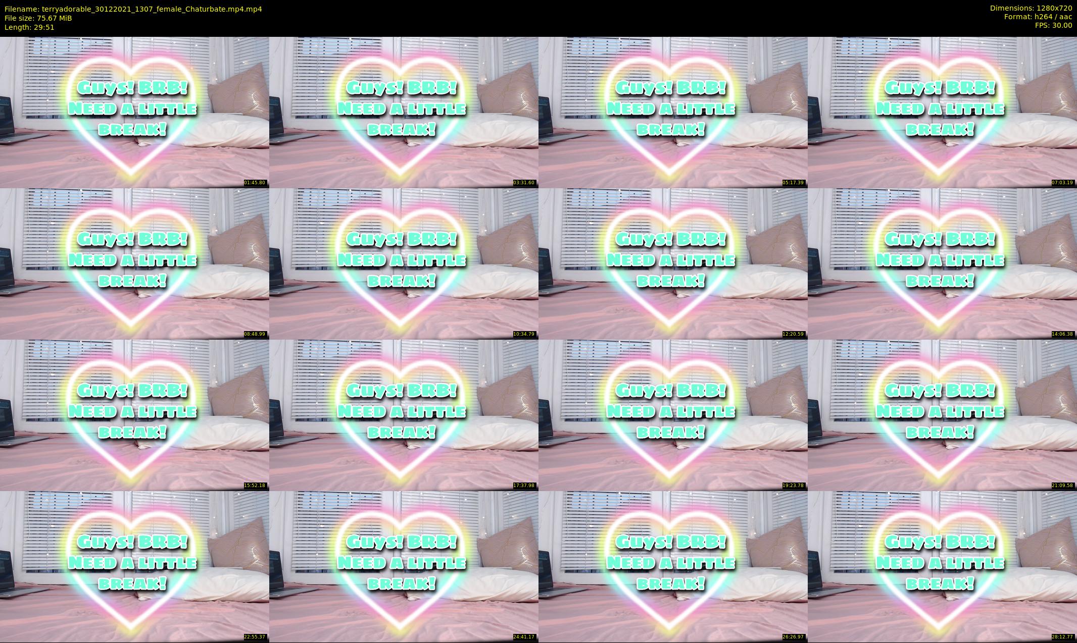 terryadorable — 30 minute Chaturbate female cam show recording, 720p, Dec 30, 2021