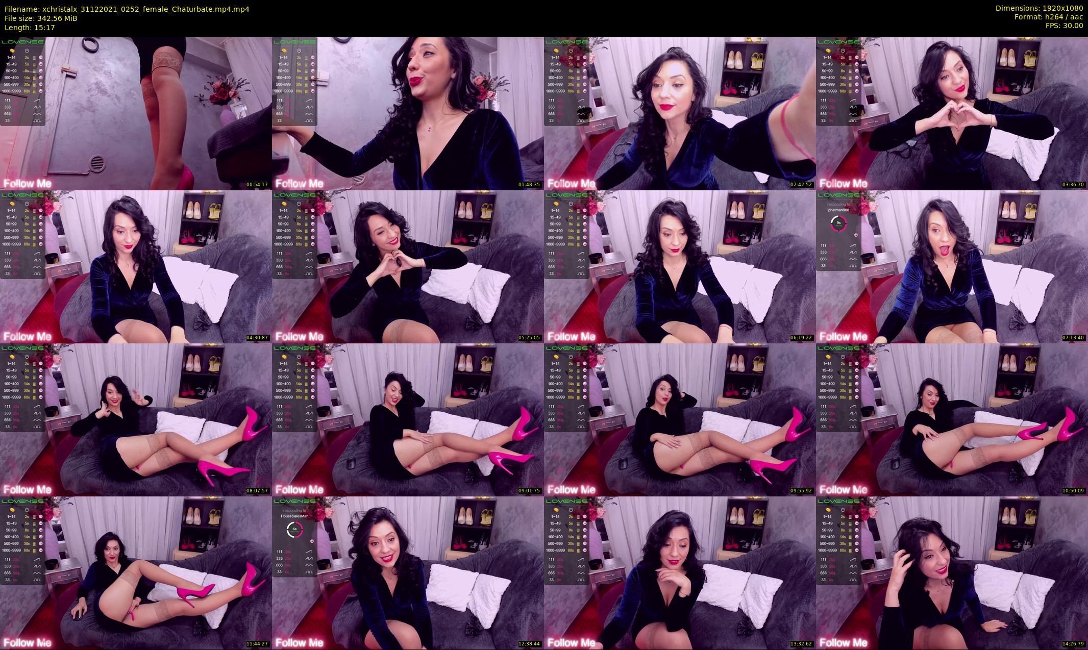 xchristalx — 16 minute Chaturbate female cam show recording, 1080p, Dec 31, 2021