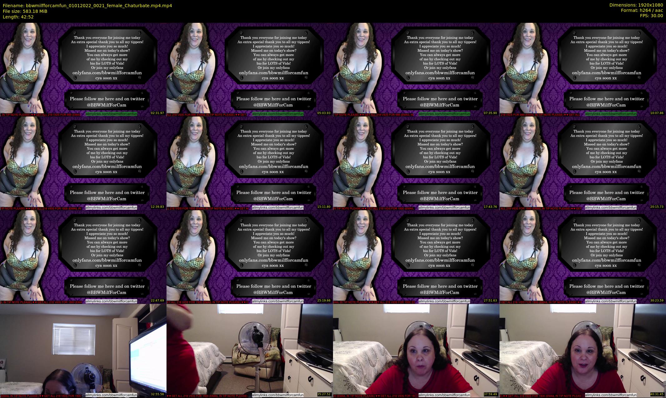 bbwmilfforcamfun — 43 minute Chaturbate female cam show recording, 1080p, Jan 1, 2022