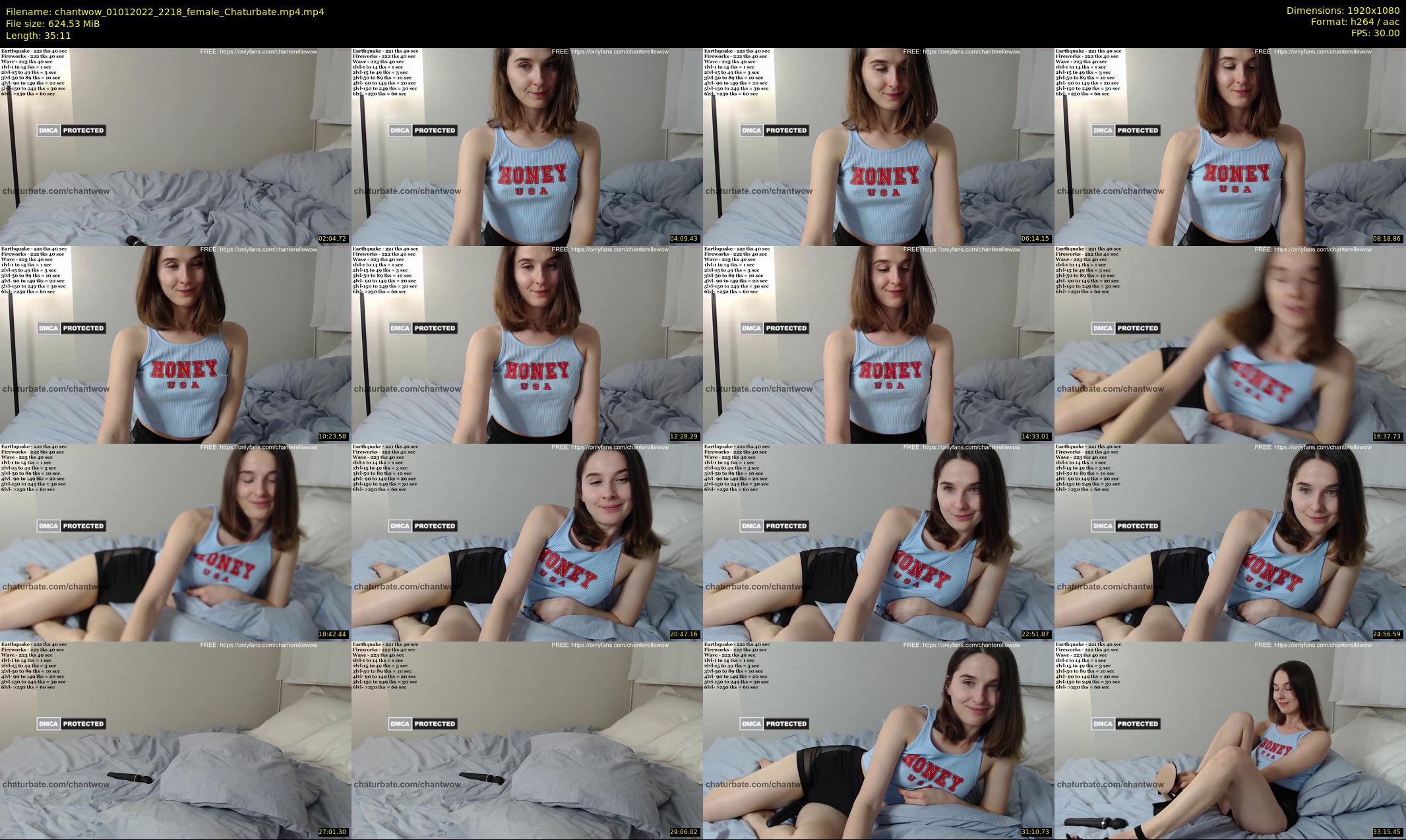 chantwow — 36 minute Chaturbate female cam show recording, 1080p, Jan 1, 2022